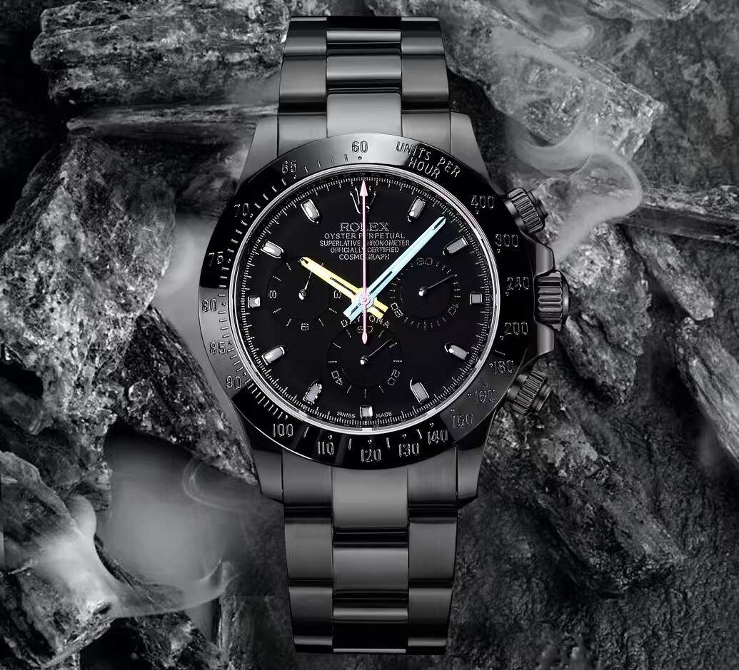 NEW 2025 ROLEX  40mm 機械式腕時計 高級カーボンブラックシリーズ