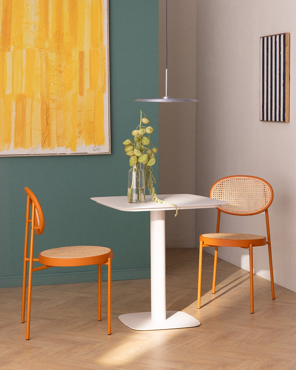 Zoilo - Mesa de Comedor Cuadrada de Metal (70x70 cm) Zoilo