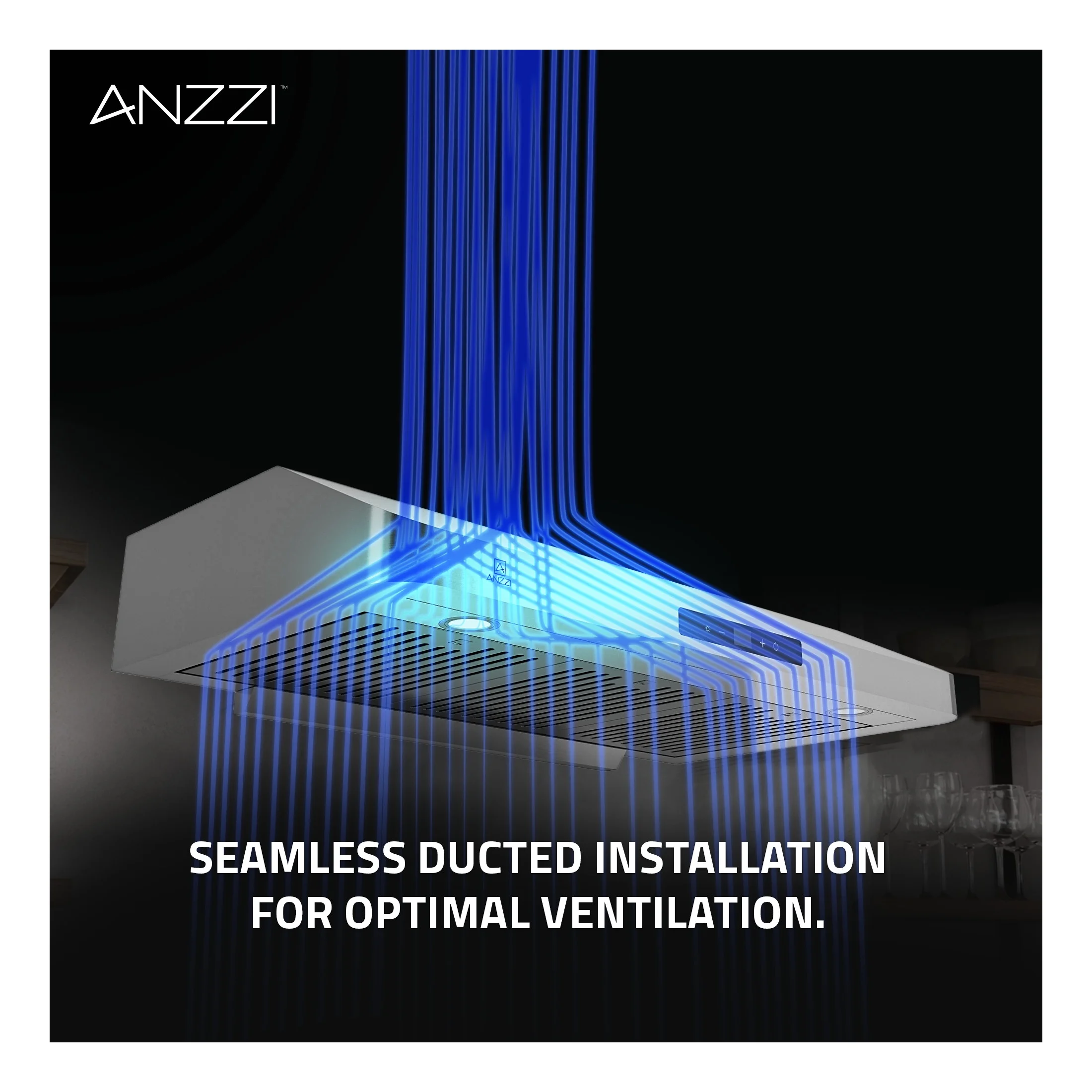 Anzzi RH - AZ0391TSS 36 In. 600 CFM 4 - Speed Stainless Steel Under Cabinet Convertible Residential Range Hood with LED Lamp