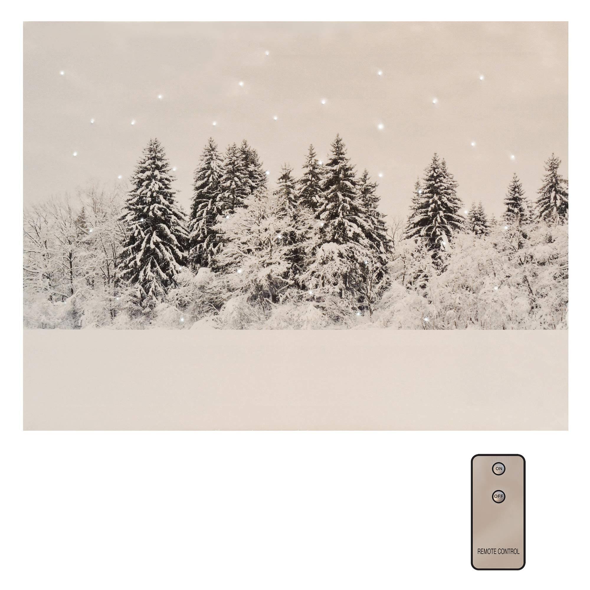 Lumabase Battery Operated Lighted Wall Art - Winter Pines