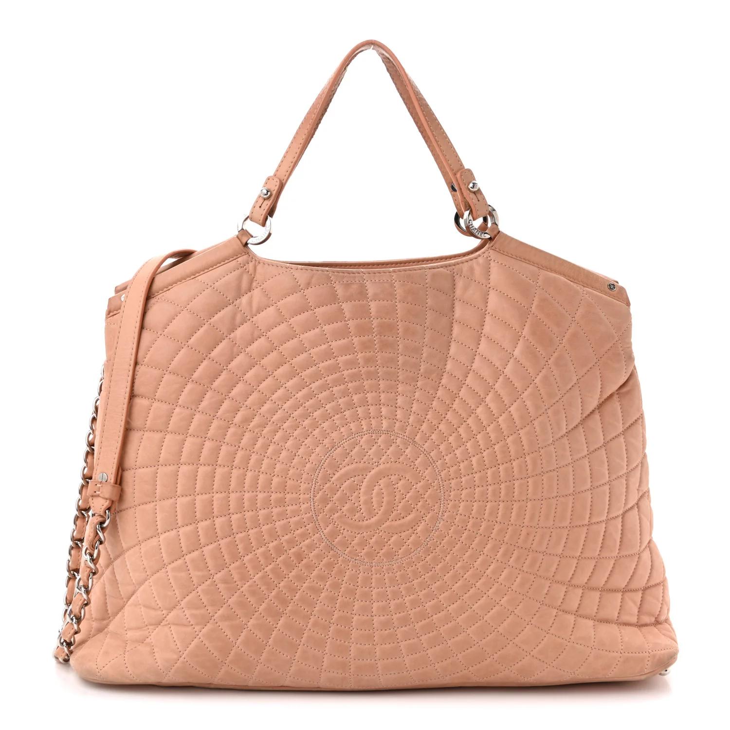 Iridescent Calfskin Large Sea Hit Tote Pink