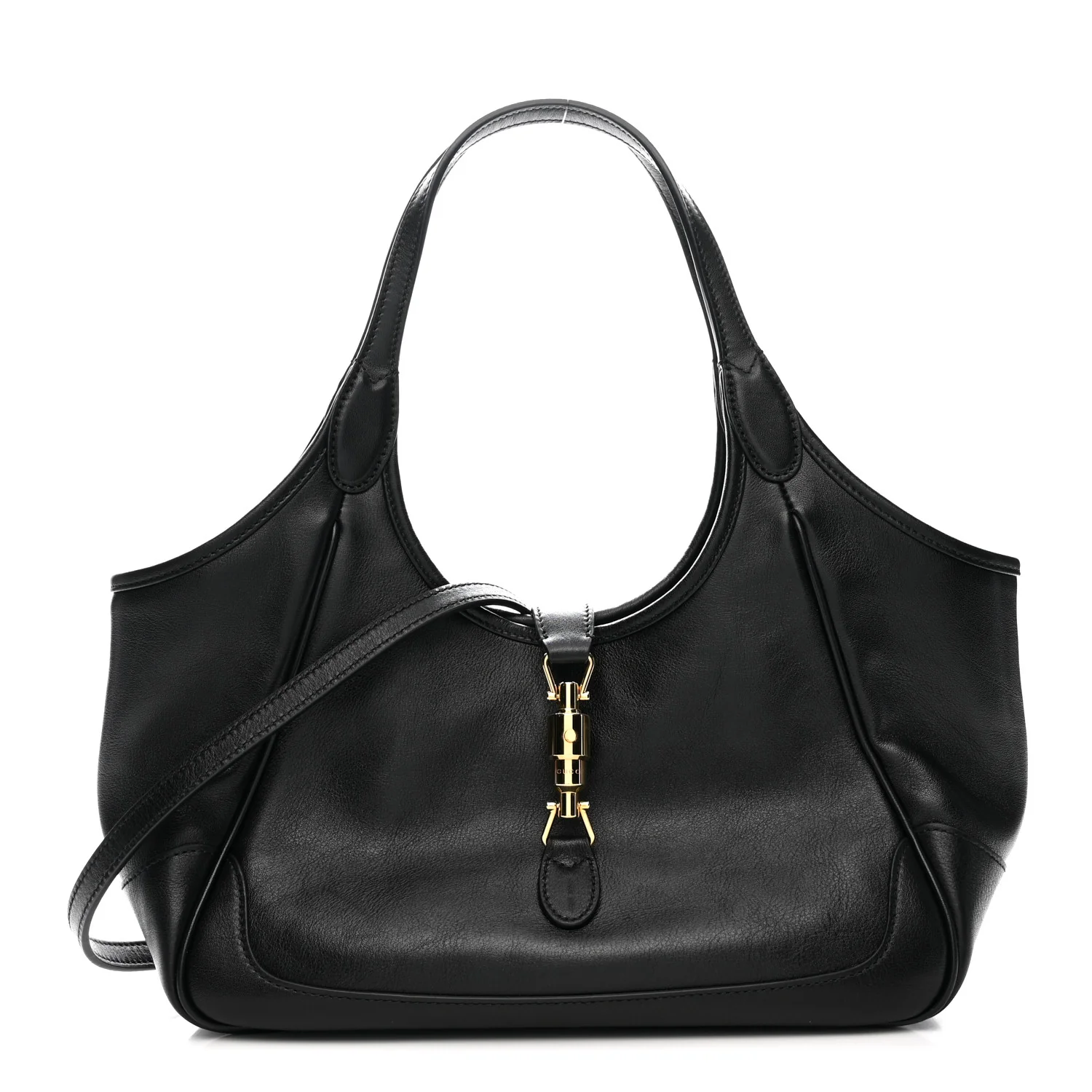 Soft Calfskin Small Mercato Tote Bag Black