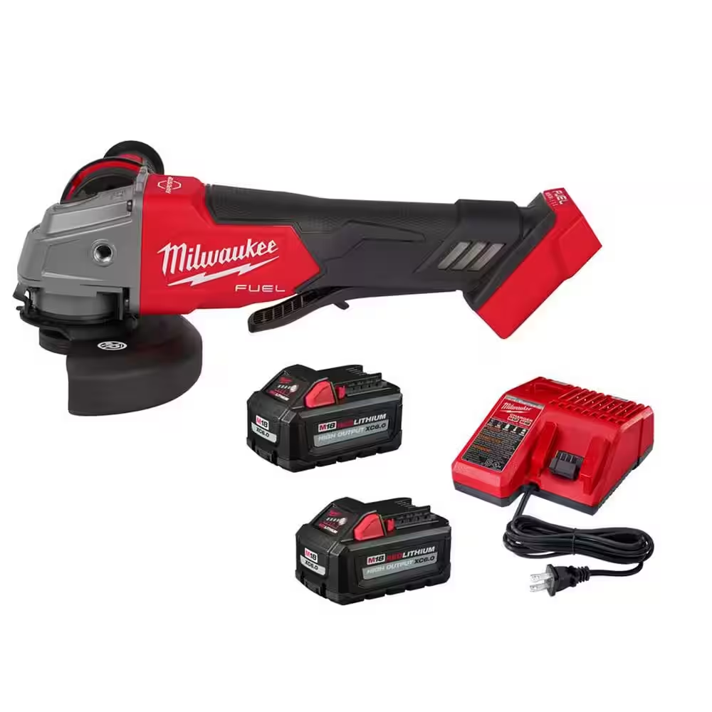 Meuleuse sans fil M18 FUEL 18 V Lithium-Ion sans balais 4-1/2 po/5 po avec interrupteur à palette, deux batteries 6,0 Ah et chargeur