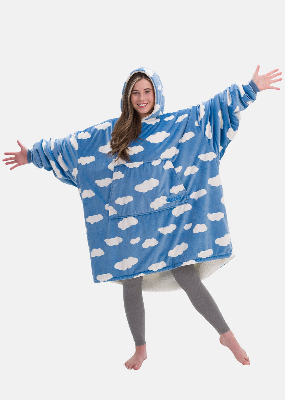 The Comfy Original | Oversized Microfiber & Sherpa Wearable Blanket, Seen on Shark Tank, One Size Fits All