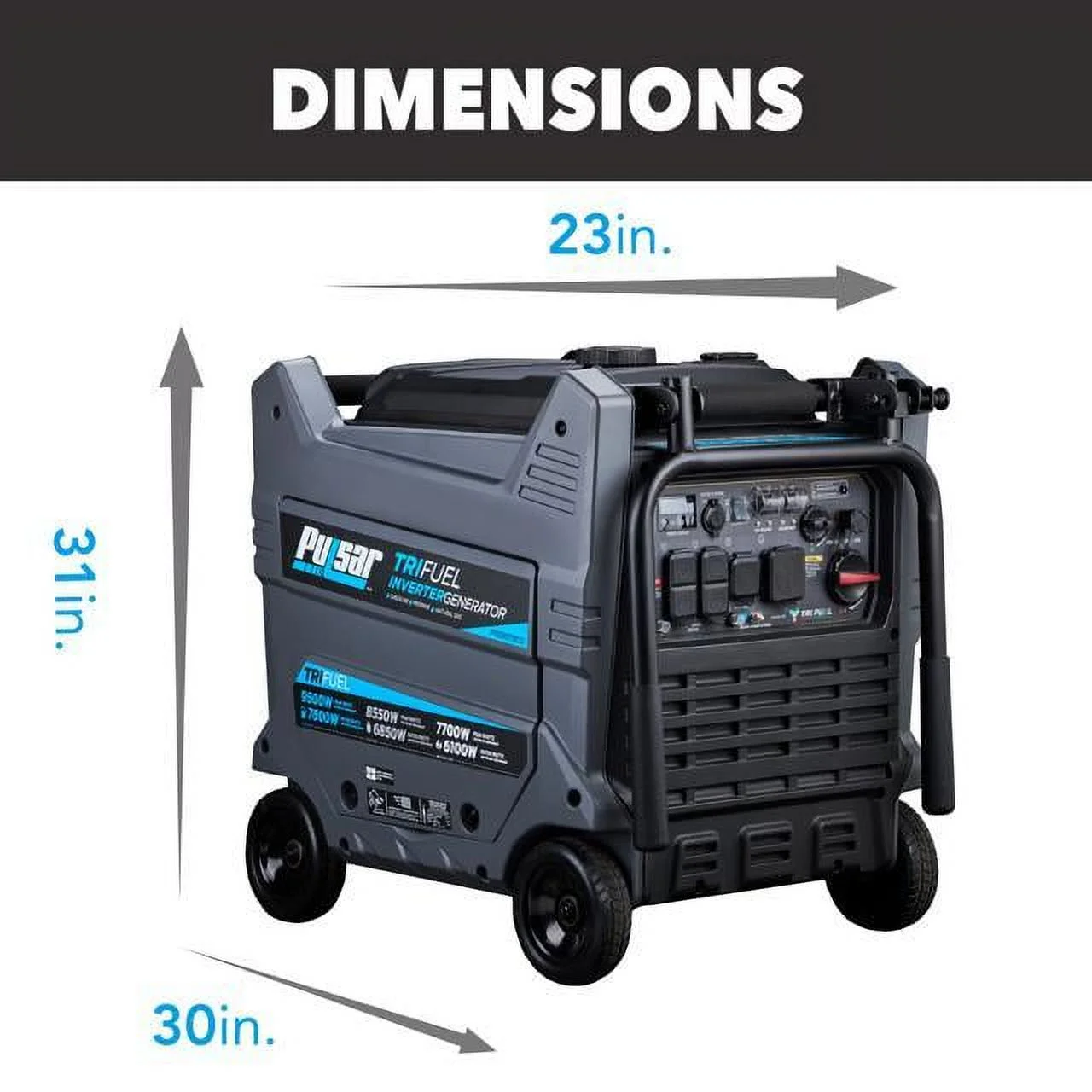 9500W Tri-Fuel Inverter Generator Gasoline, Propane, Natural Gas, Remote Start, CO Sentry, Portable Backup Generator for Home Use (GS95TiSCO) - Image 6