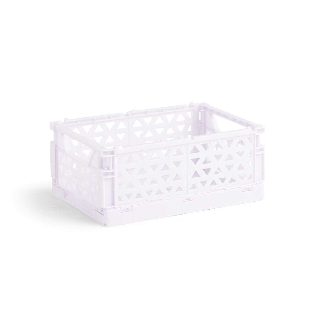 Caisse pliable polypropylène 17x12x7.5cm violet pastel