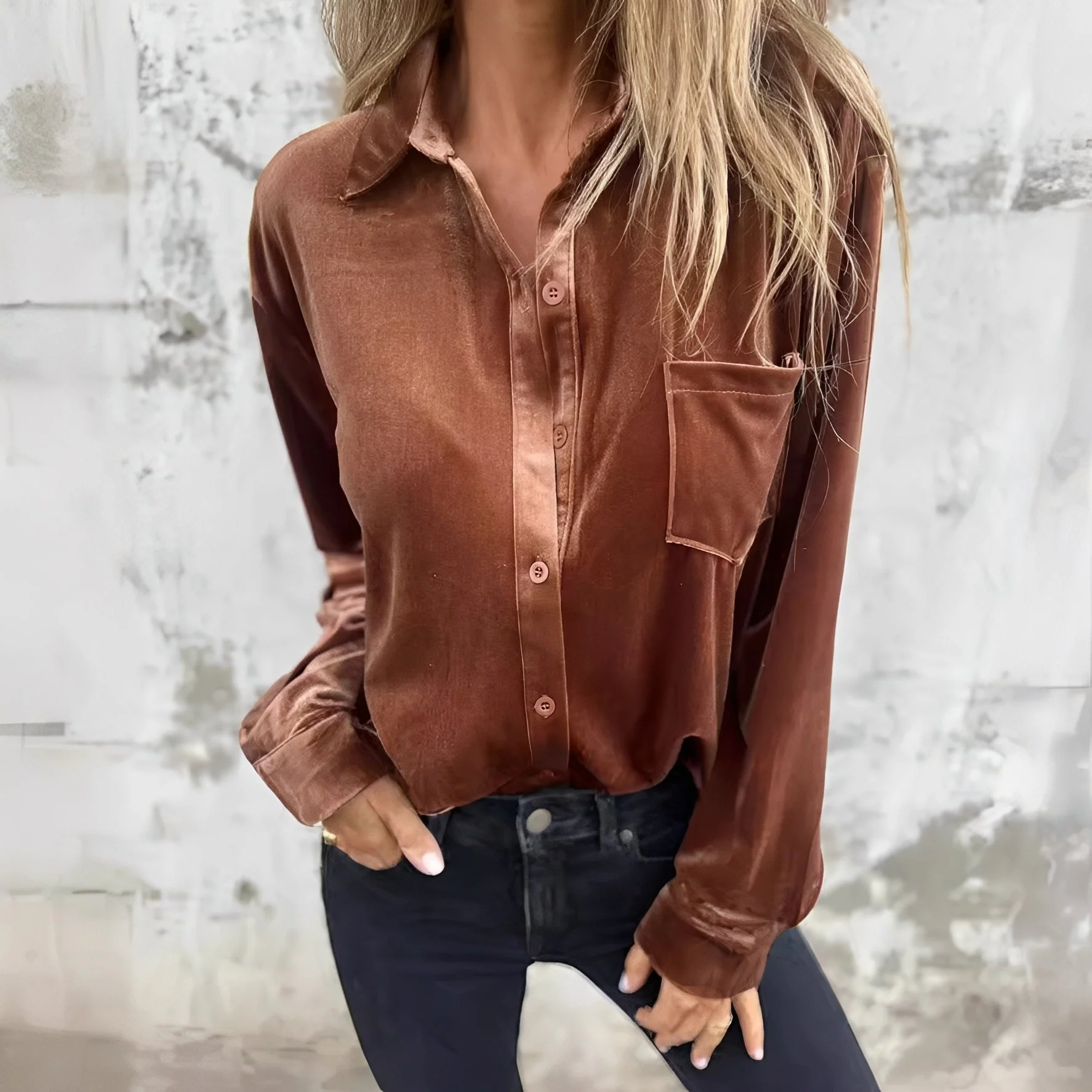 Jessie - Blouse à Manches Longues avec Boutons