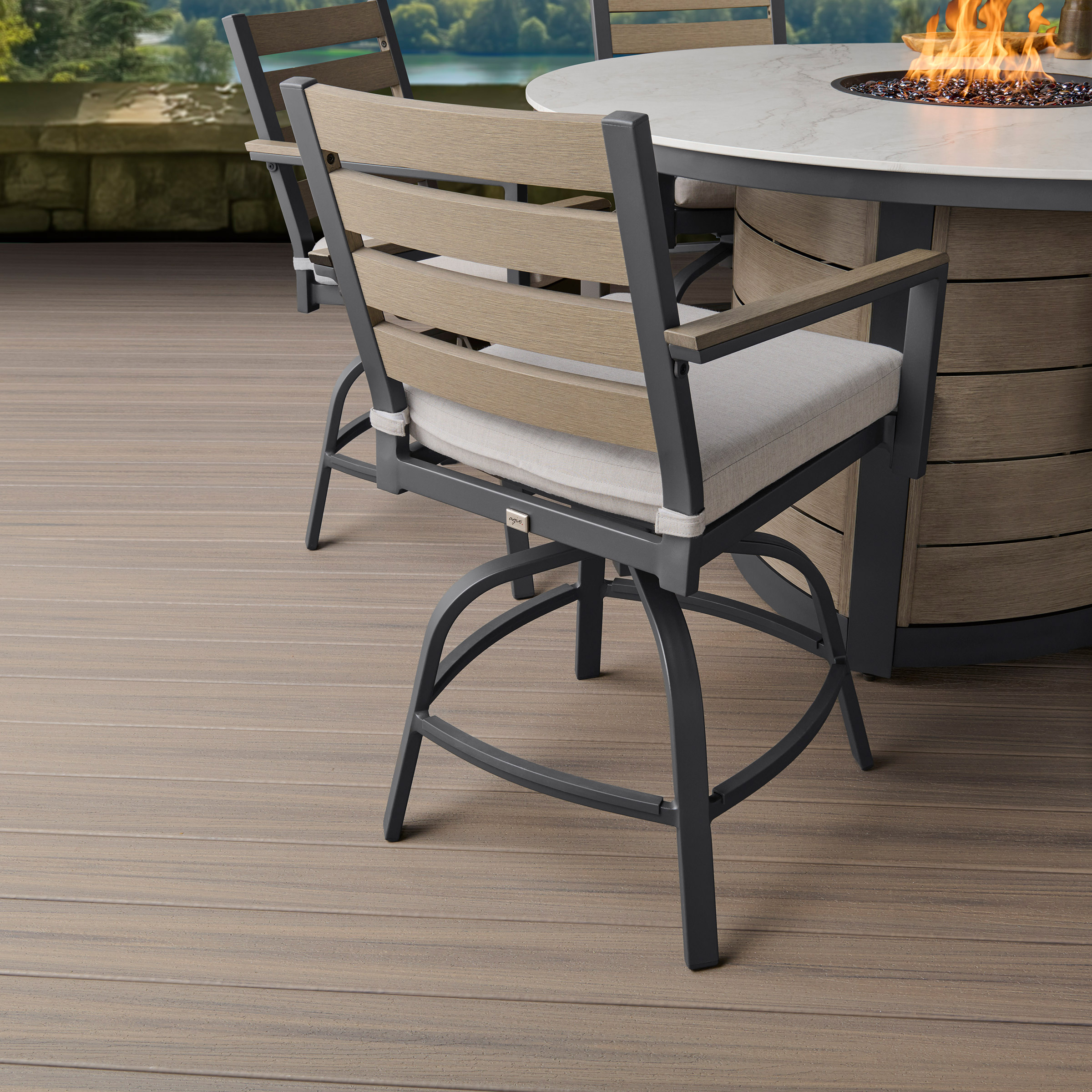 Nicolet 7-piece Fire Outdoor Patio High Dining Set - Image 5