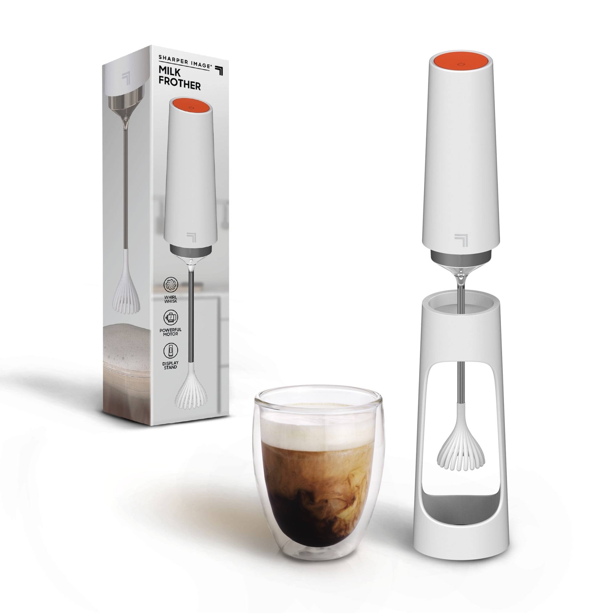 Sharper Image Milk Frother for Dense and Long Lasting Foam Creation - White