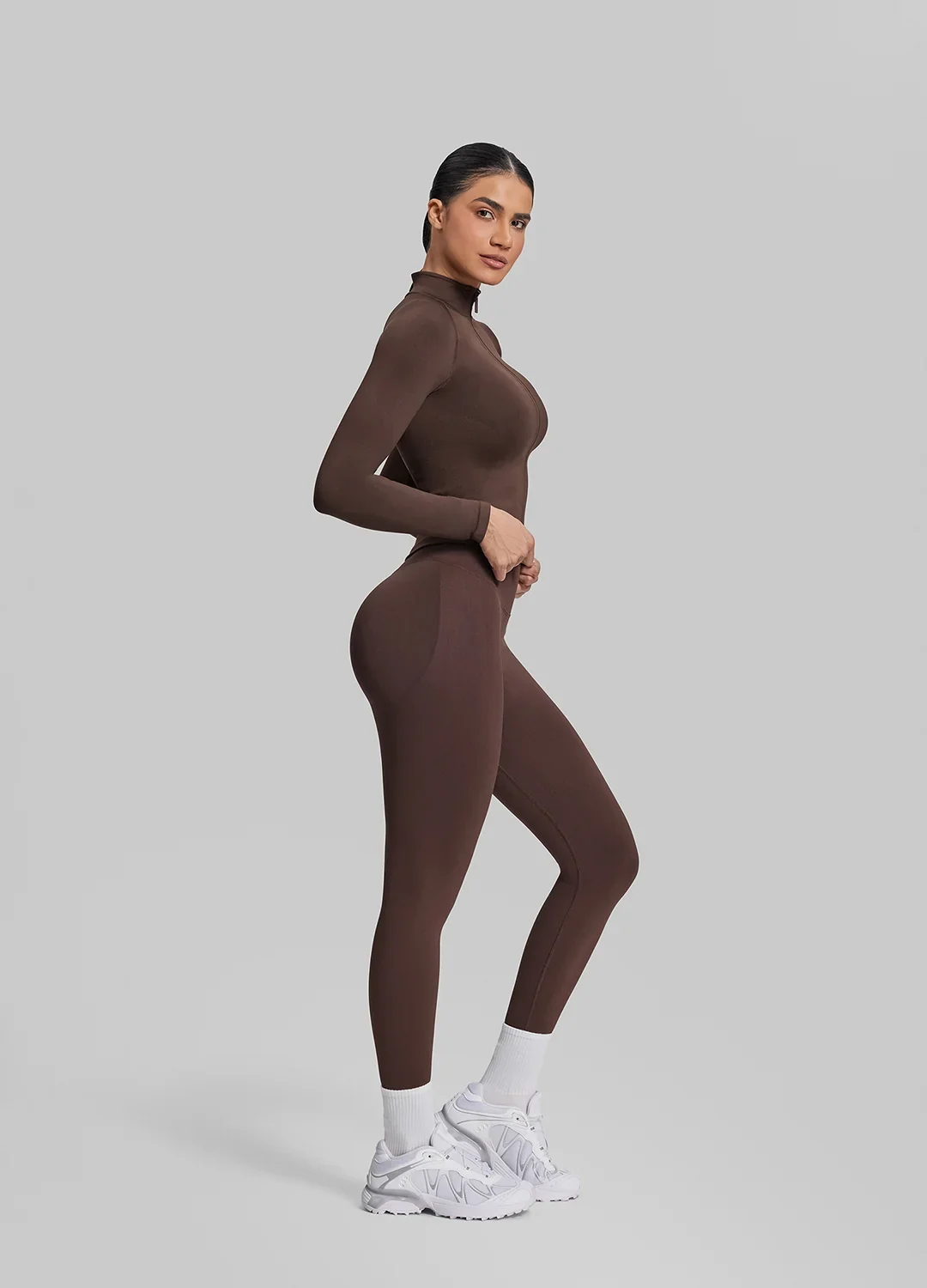 SculptMe Longline Full Zipper Seamless Breathable Warm Jacket