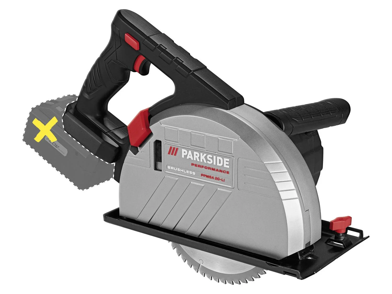 PARKSIDE PERFORMANCE Scie circulaire manuelle  mtaux sans fil PPMSA 20-Li A1, 190 mm, 20 V