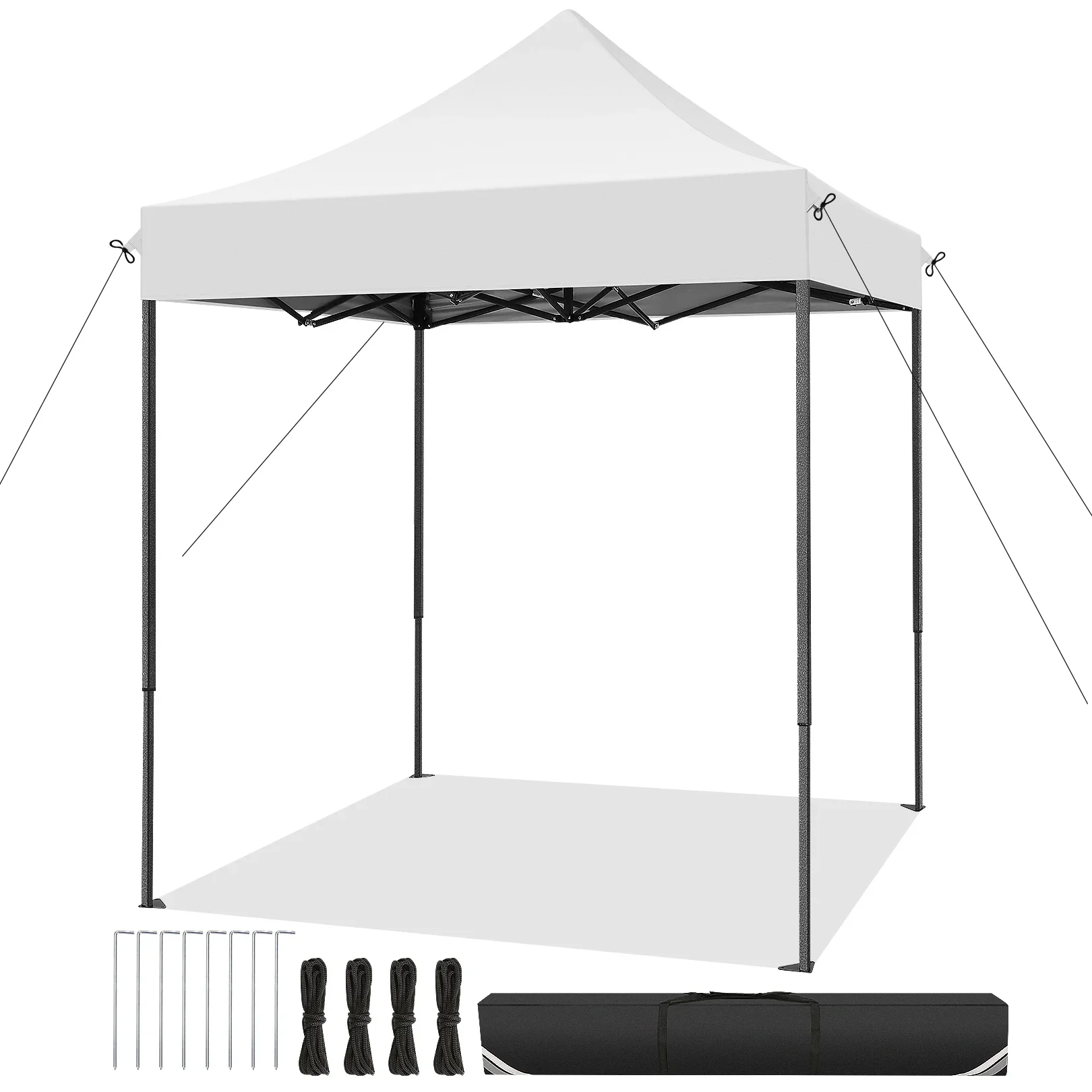 HOTEEL 6.5x6.5 FT Pop up Canopy, Waterproof Commercial Canopy Tent,Outdoor Garden Gazebo, with Carry Bag,White