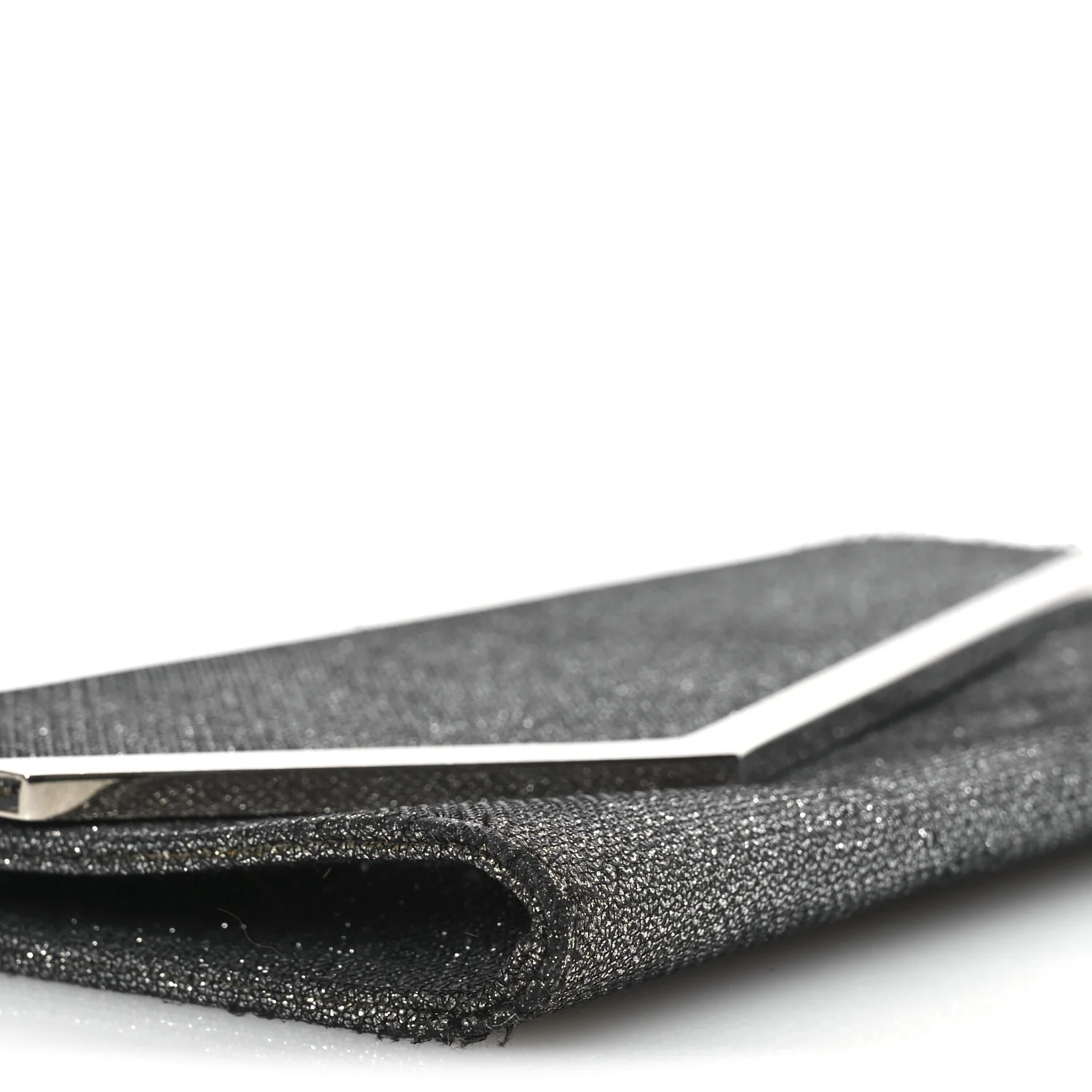 Glitter Fabric Erica Chain Clutch  Anthracite