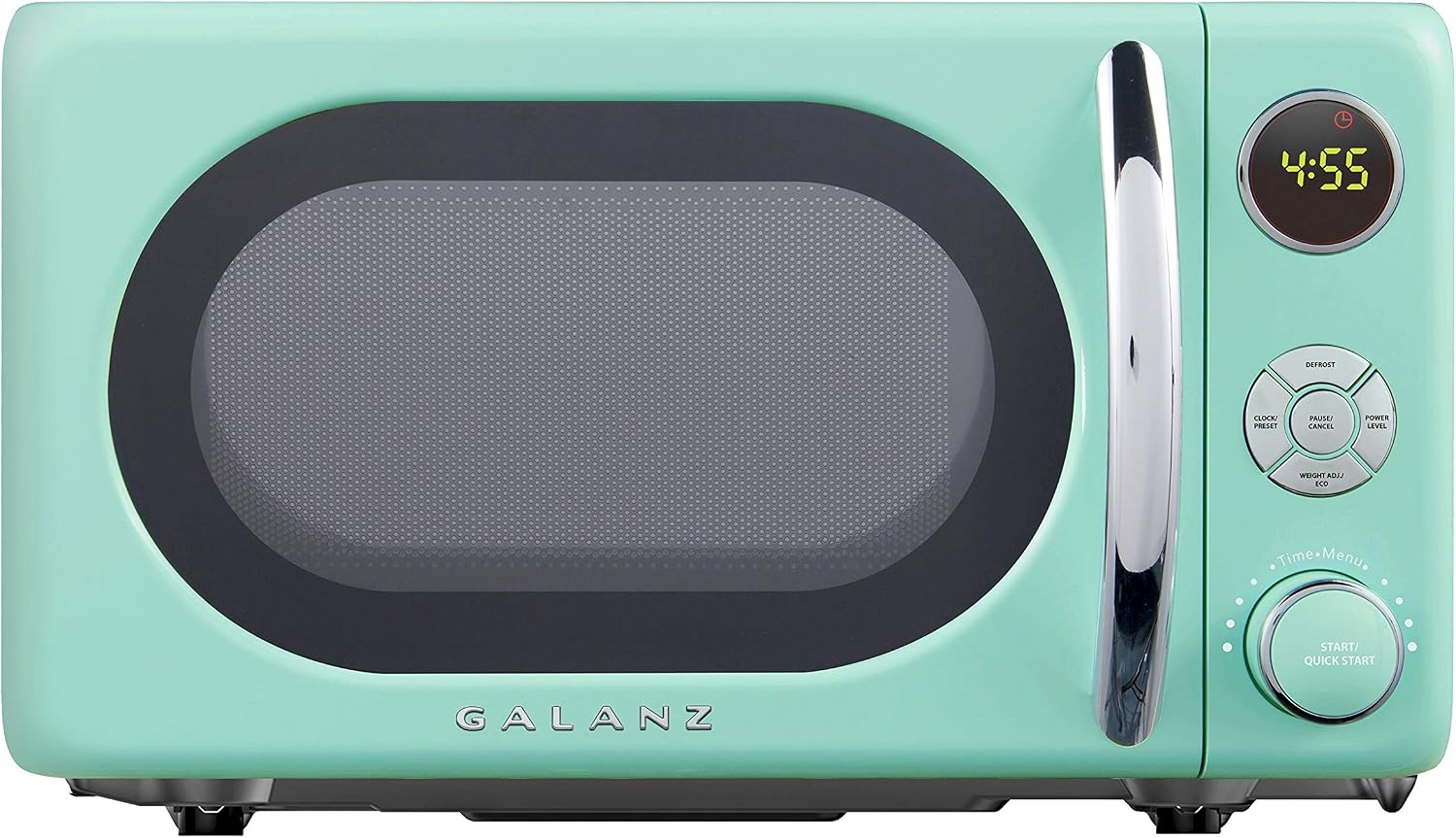Galanz GLCMKZ07RDR07 Retro Countertop Microwave Oven with Auto Cook & Reheat, Defrost, Quick Start Functions, Easy Clean with Glass Turntable, Pull Handle. 7 cu ft, Red