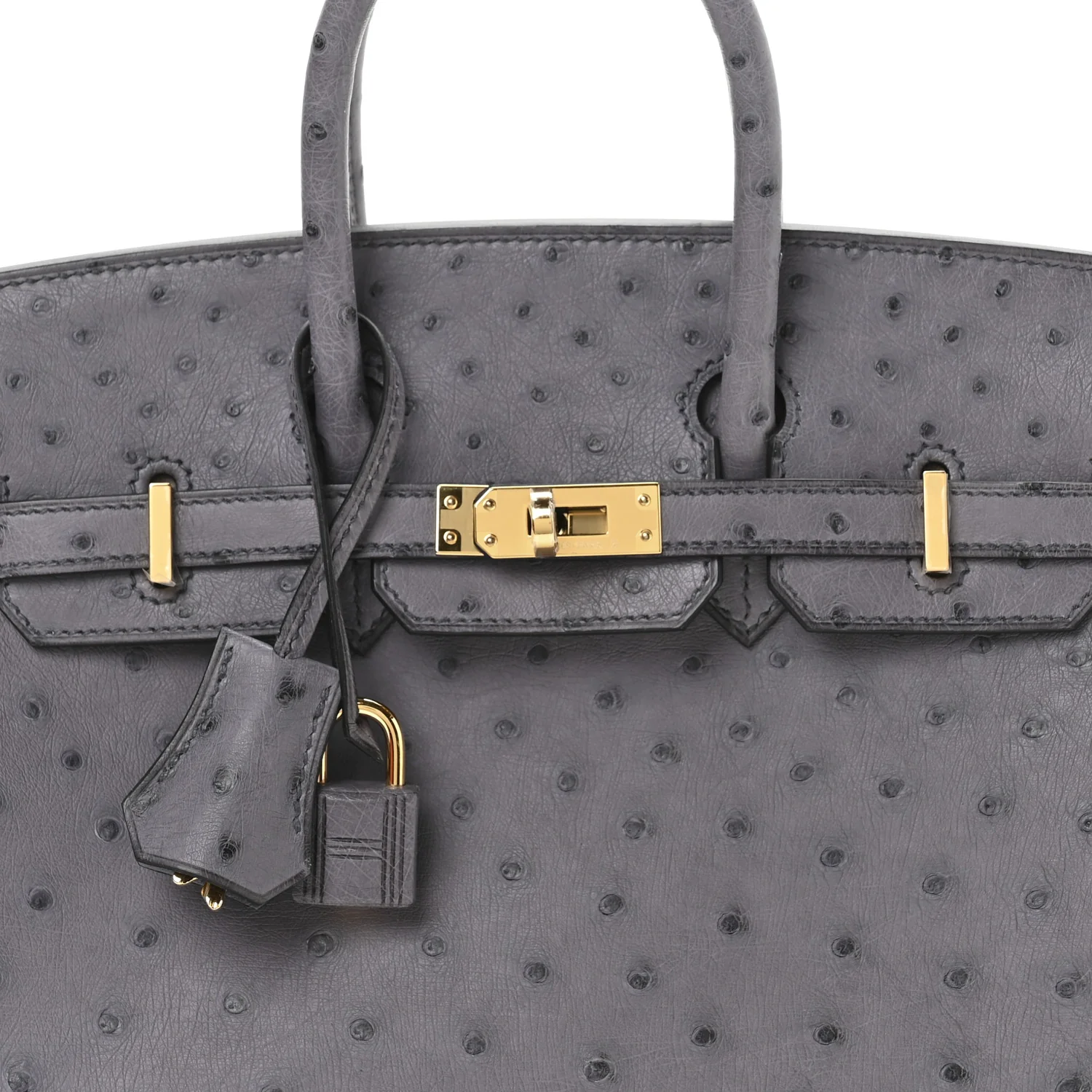 Ostrich Birkin 25 Gris Agate