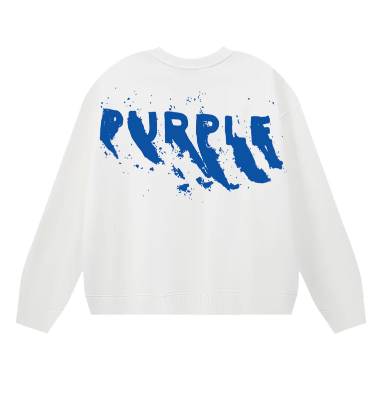 Purple Men's Long-Sleeve T-shirt Sweatshirt 1158