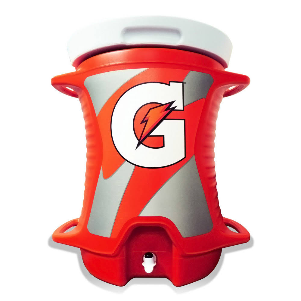 Gatorade Beverage Cooler with Cup Dispenser 10 Gal Orange/White