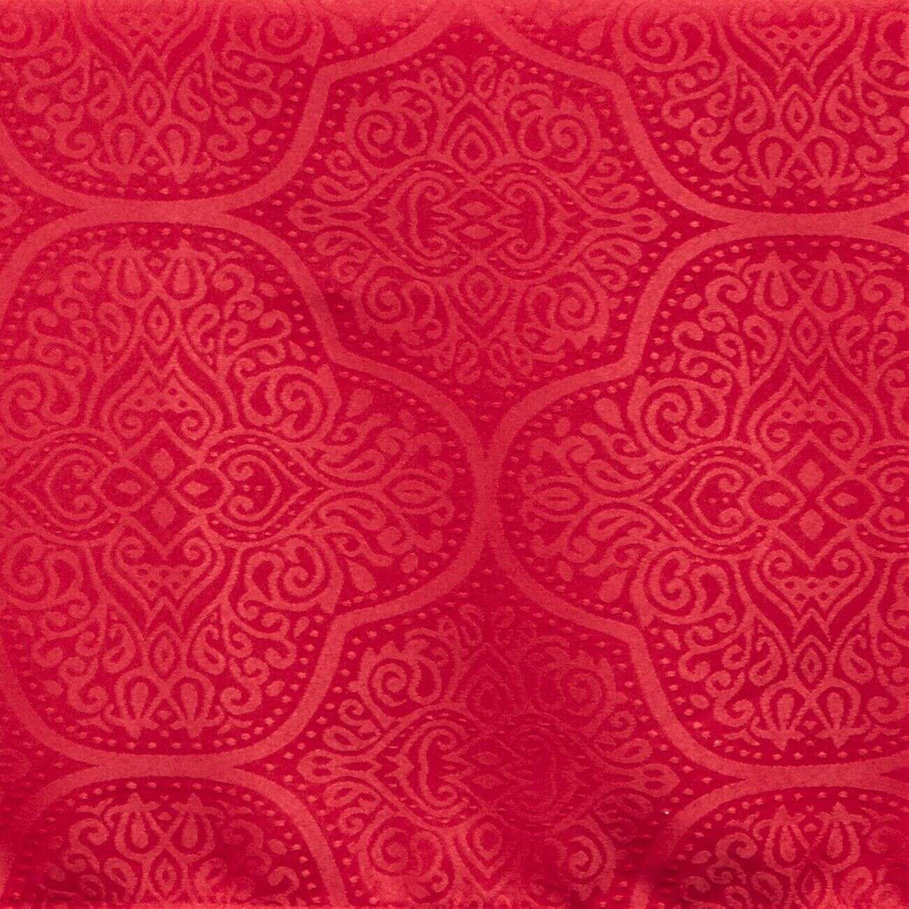 Nappe jacquard rouge motif arabesque L 350 cm