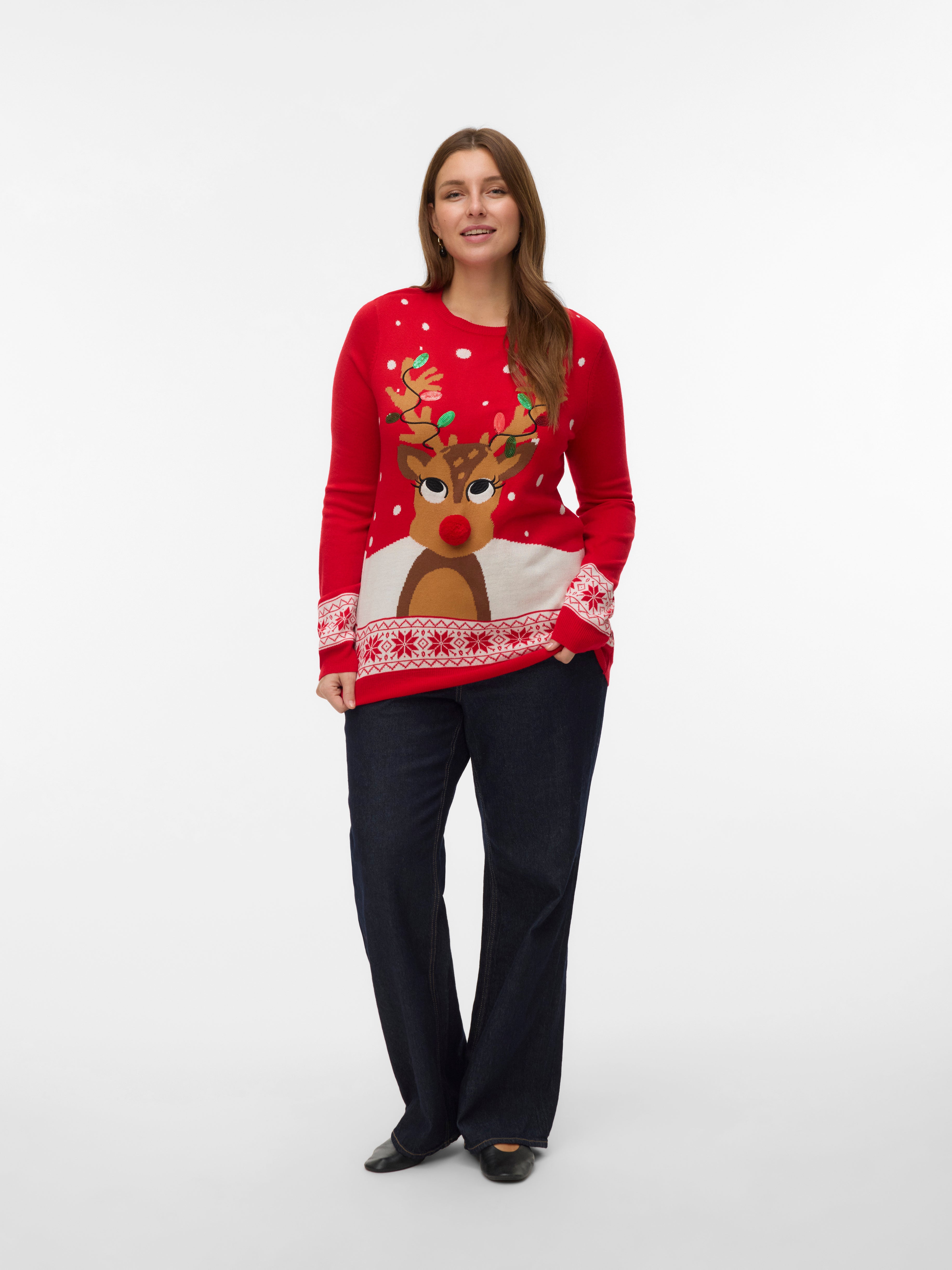VERO MODA® VMCFROSTYDEER Knitted pullover