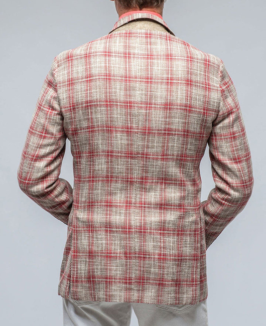 Blazer à carreaux Daily Notch Lavel, simple boutonnage, poches utilitaires