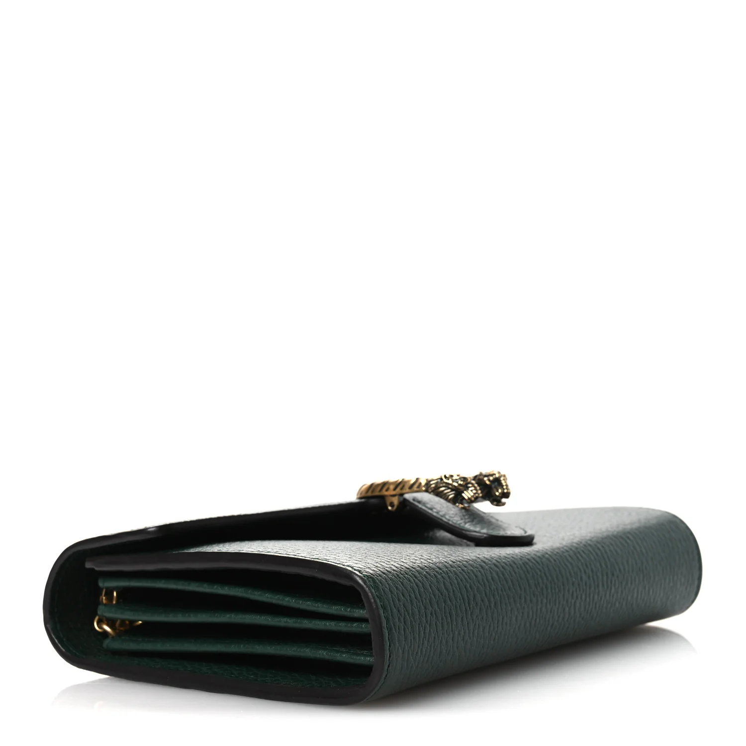Calfskin Garden Dionysus Chain Wallet Emerald