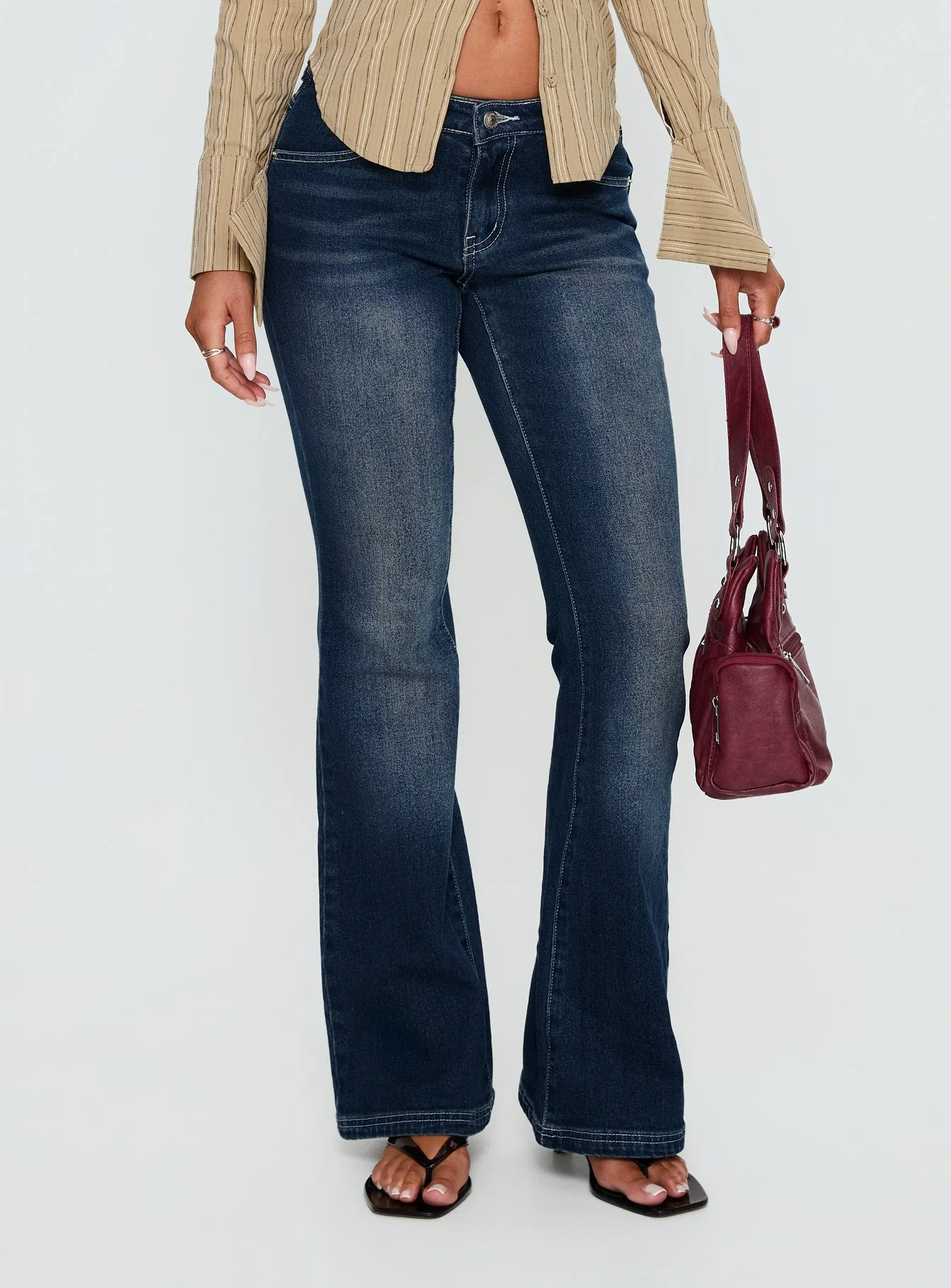 Zilvia Bootleg Mid Rise Jeans Raw Denim