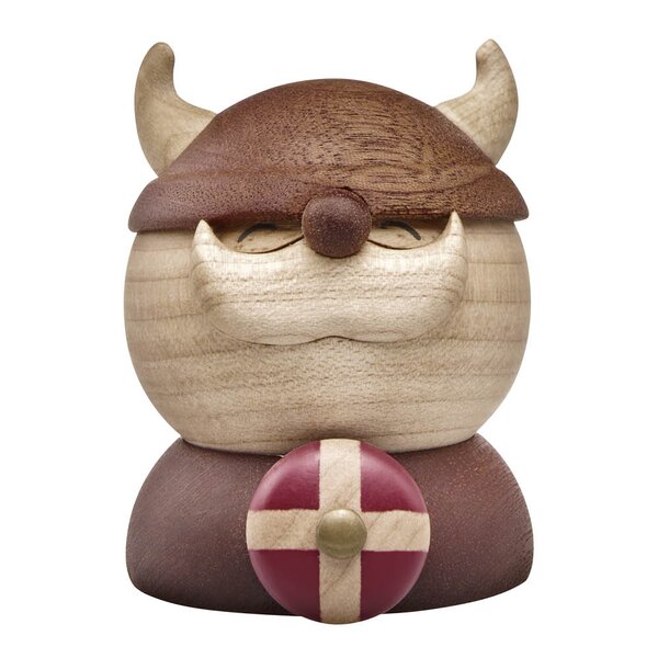 Holger Viking trefigur 7 cm gummitre/sapele/lønn