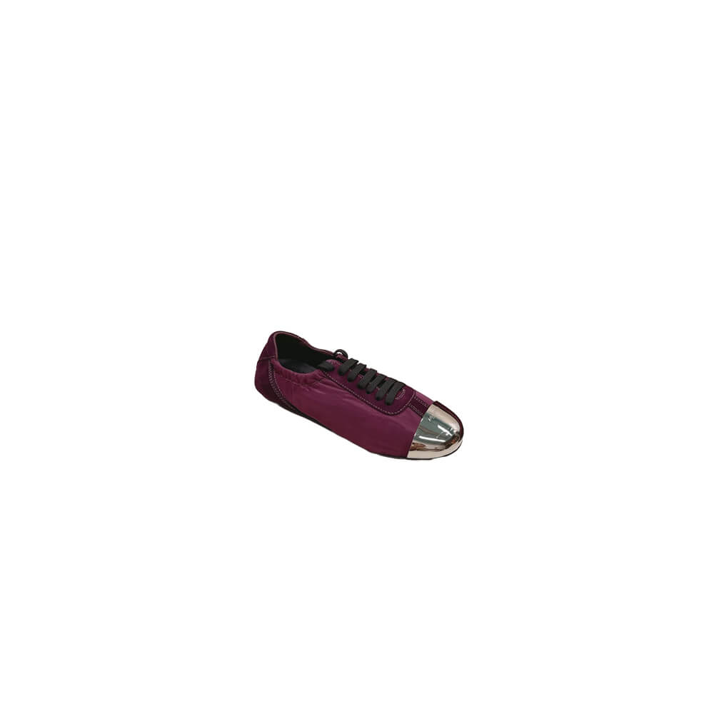 PRADA Collapse Re-Nylon and suede sneakers with metal toecap
