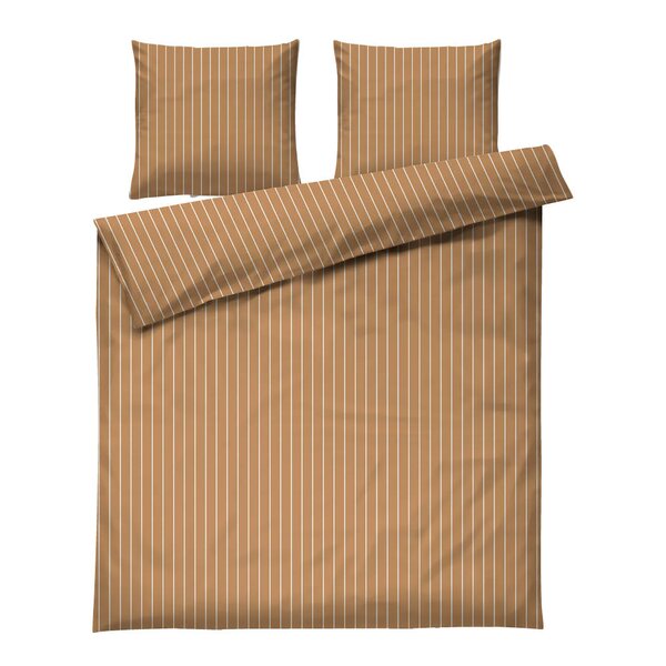 Soft sengesett 200x220 cm karamell/offwhite