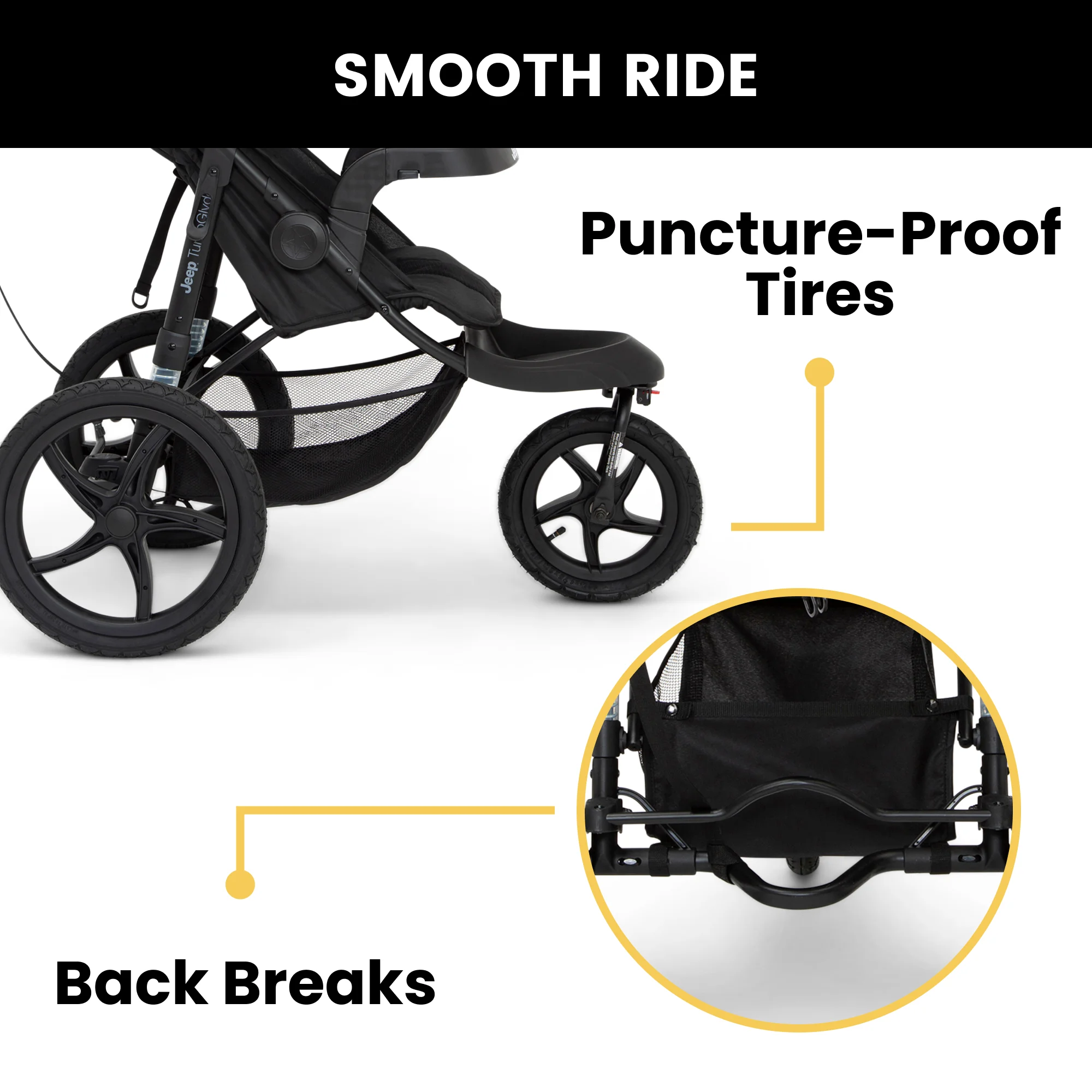 TurboGlyde Jogging Stroller, Black(Black) - Image 8