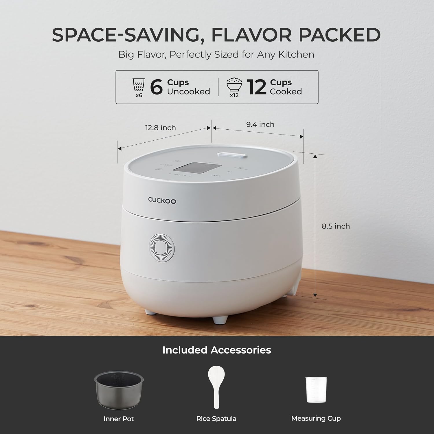 CUCKOO Micom Fuzzy Logic Rice Cooker, 12-Cup Cooked, White, CR-0675FW