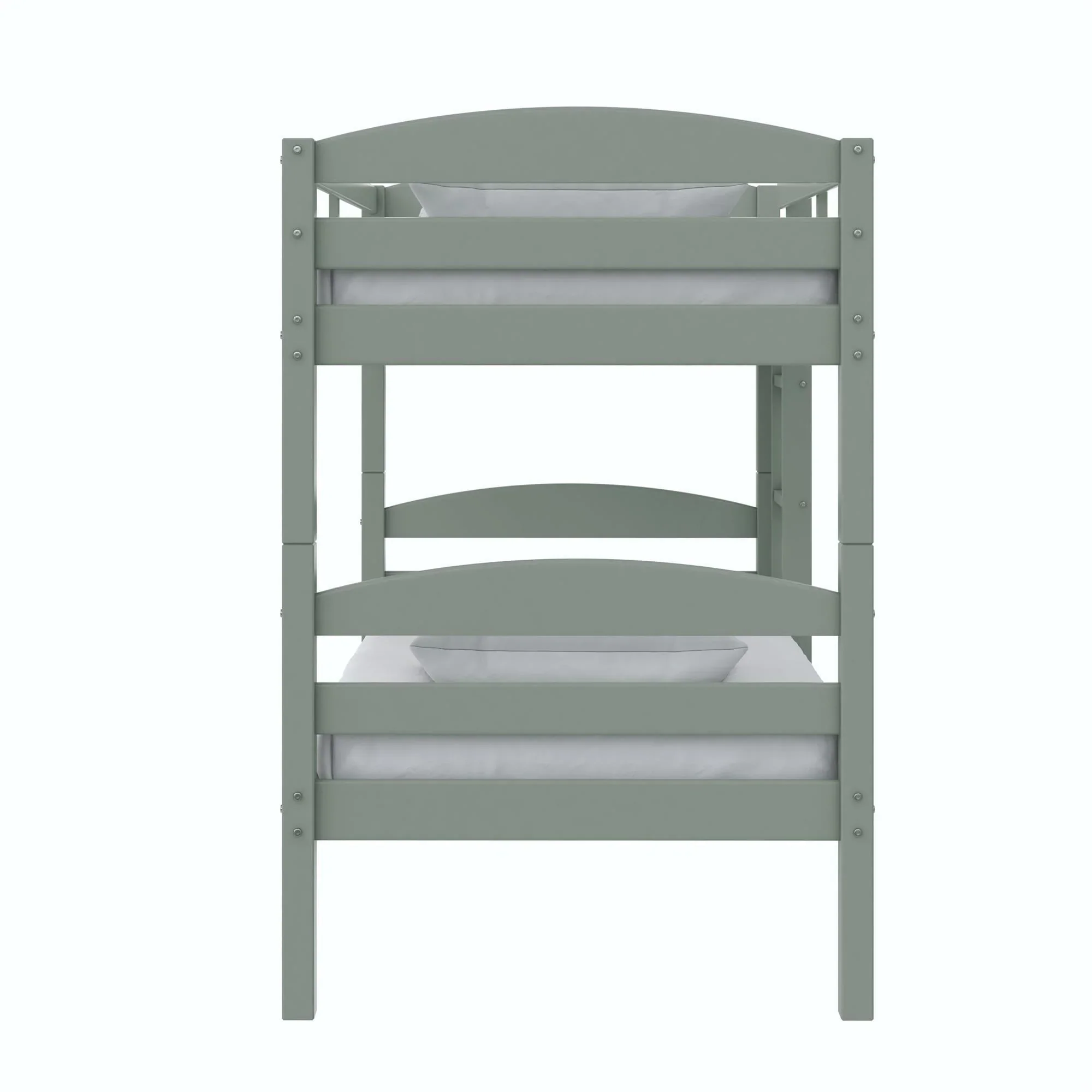 Better Homes & Gardens Leighton Solid Wood Twin-over-Twin Convertible Bunk Bed, Sage Green