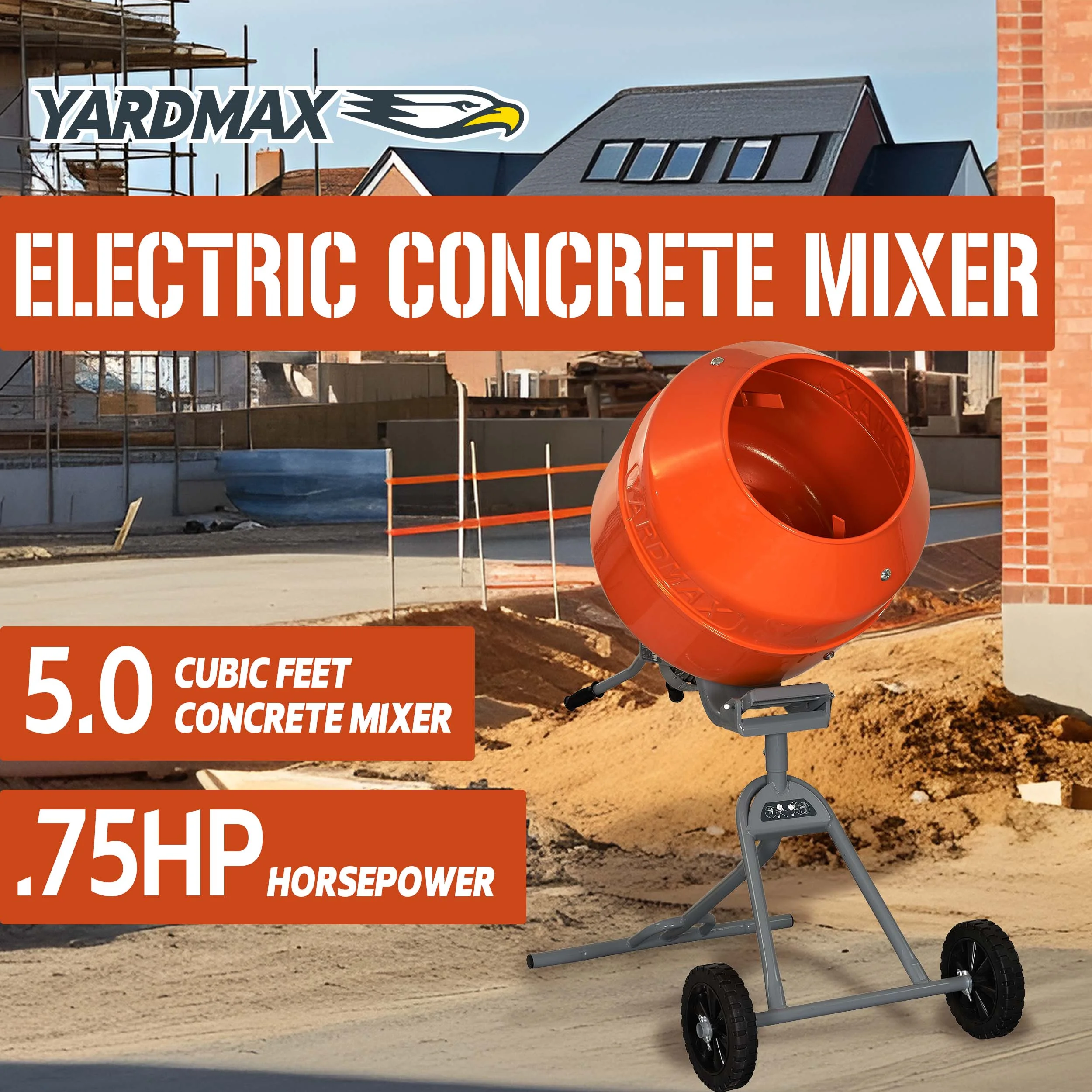YARDMAX YM0146 5.0 cu ft CONCRETE MIXER