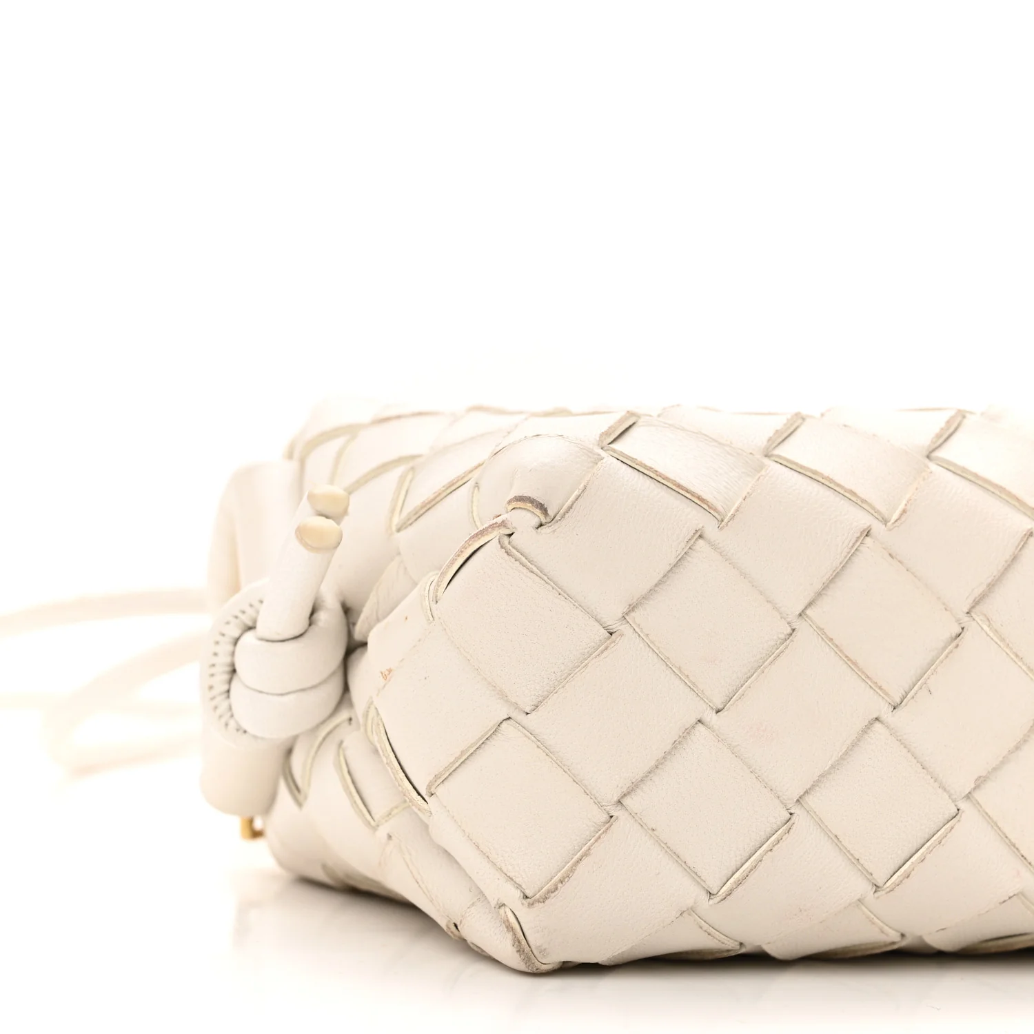 Nappa Intrecciato Candy Loop Camera Bag White
