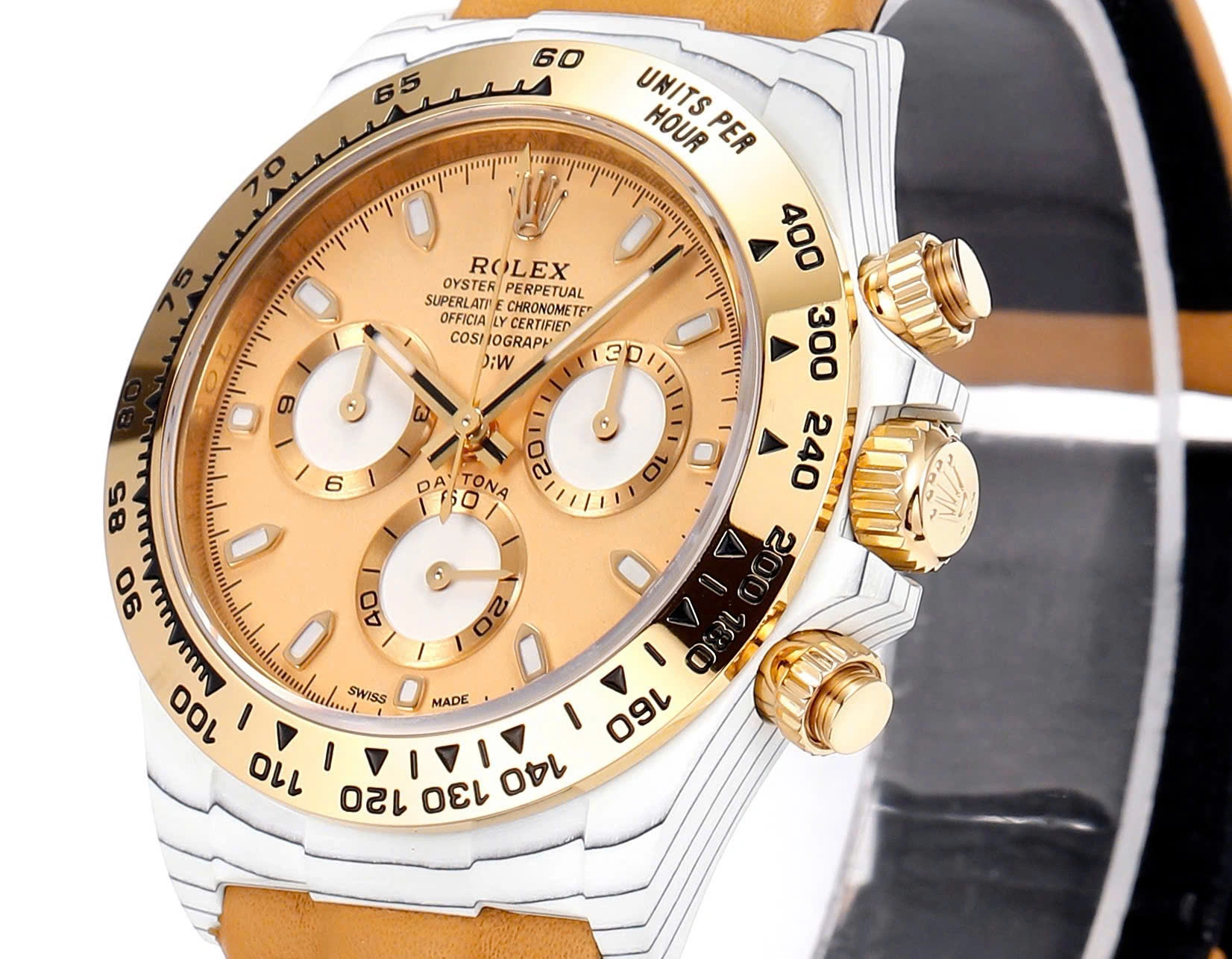 [Super Clone]Rolex Cosmograph Daytona DIW Golden Essence 40mm Replica 1:1 – Top Quality Version