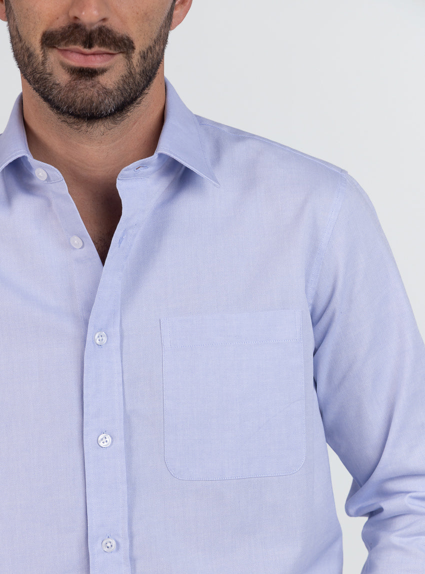 Chemise homme en coton bleu ciel