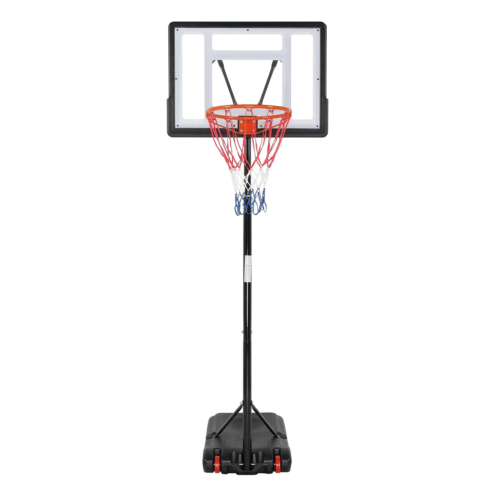 Ktaxon 33 In. Portable Basketball Hoop Stand, 6.5 - 8 Ft Adjustable Basketball Goal System, with PVC Backboard Indoor/Outdoor