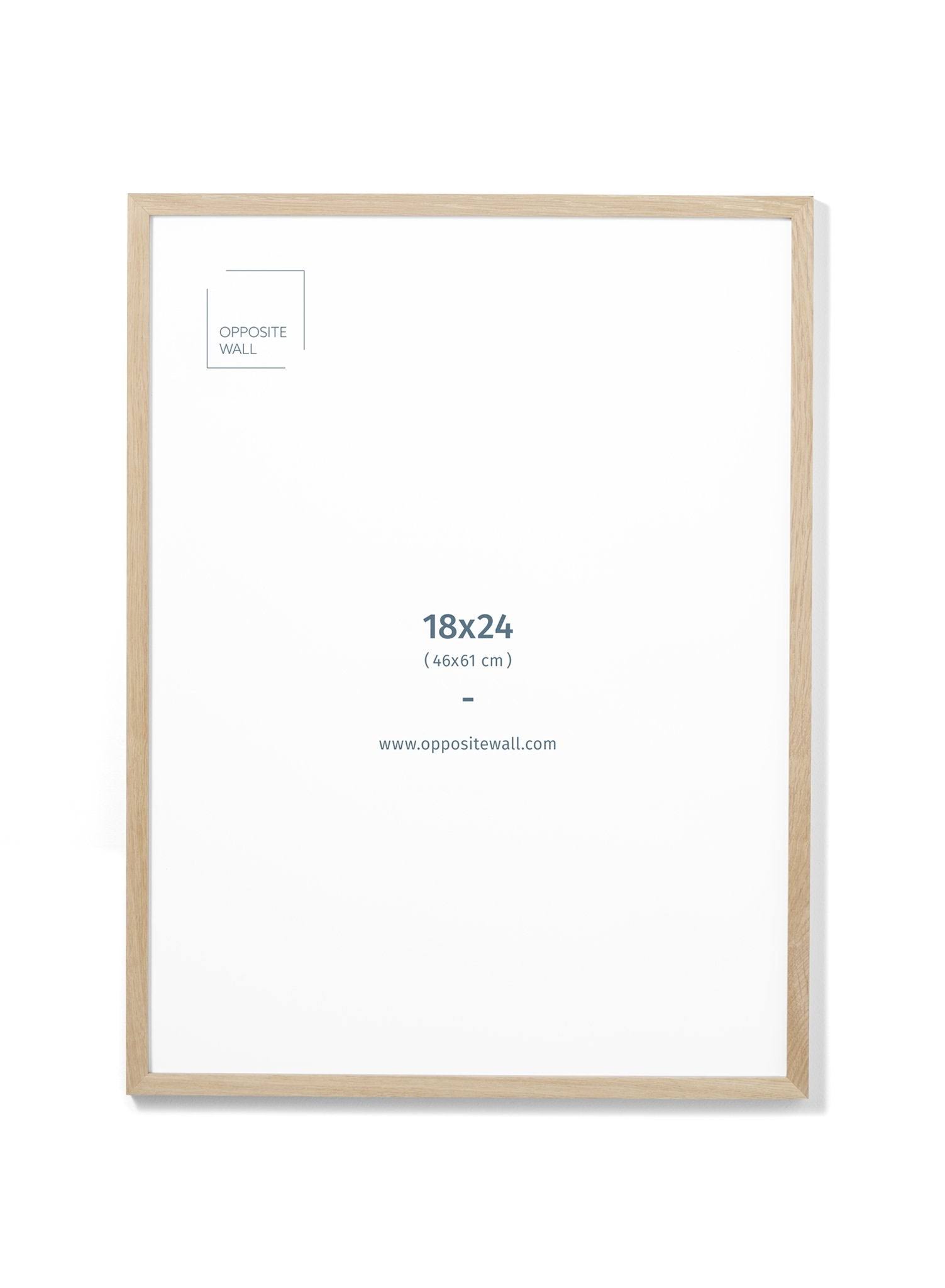 Solid Oak (Wood) Photo & Picture Frame, size, 18x24 in | 46x61 cm