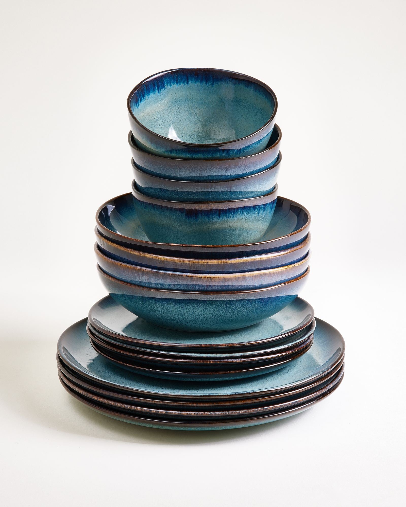 MADEIRA - TABLEWARE SET CLASSIC GREEN-BLUE 16 PIECES