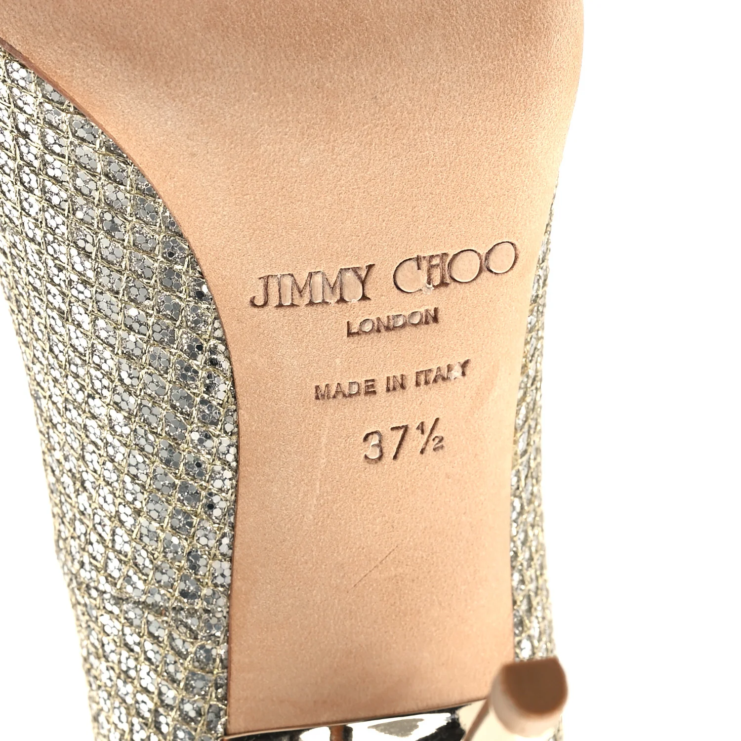 Glitter Fabric Romy 85 Pumps 37.5 Champagne