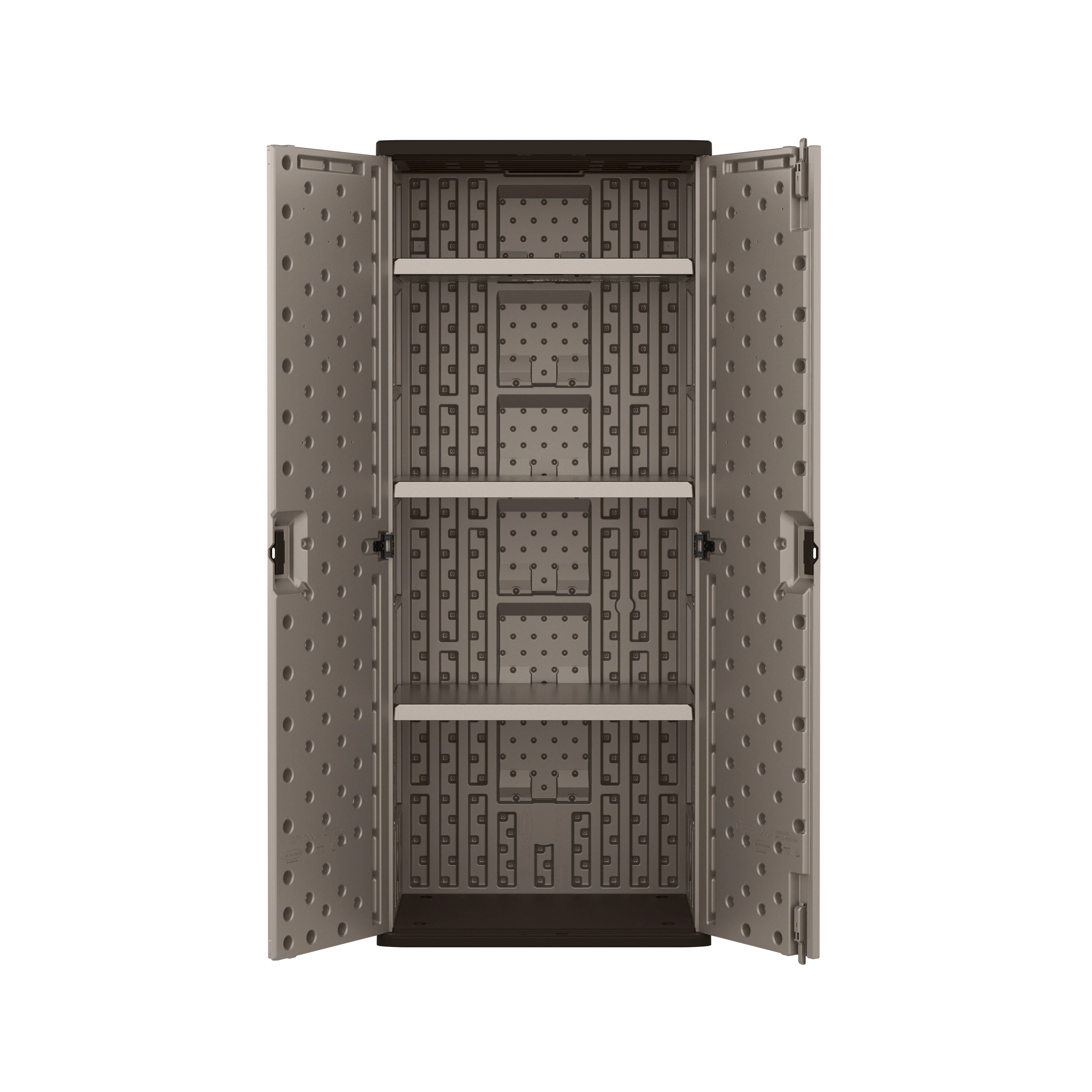 Suncast 3 - Shelf Resin Base Garage Cabinet Locker, Gray