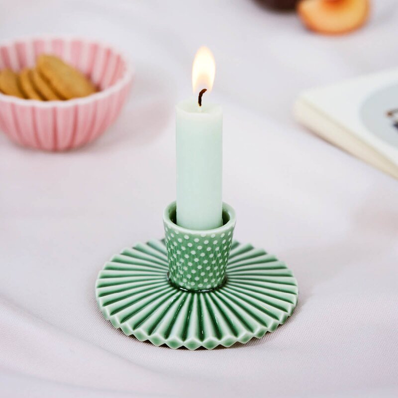 Pipanella Fan Dot lysestake 9,3 cm Spruce