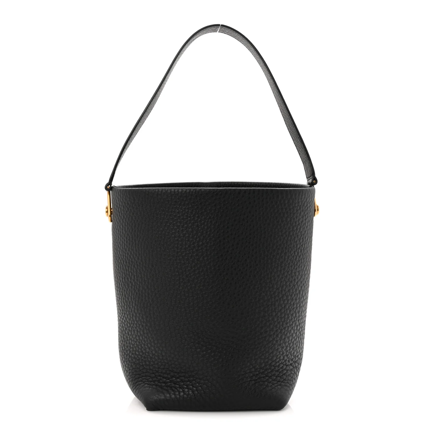 Grained Calfskin Small N/S Hook Tote Black