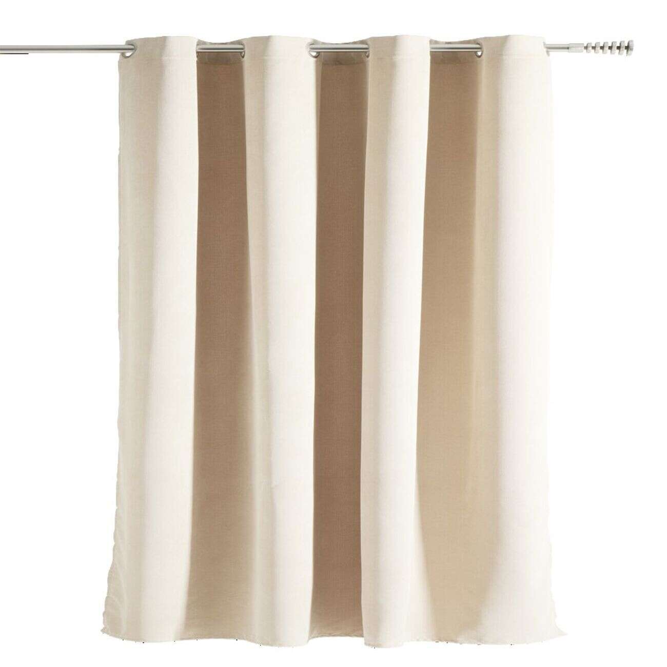 Rideau à oeillets 140x240cm polyester beige ou marron