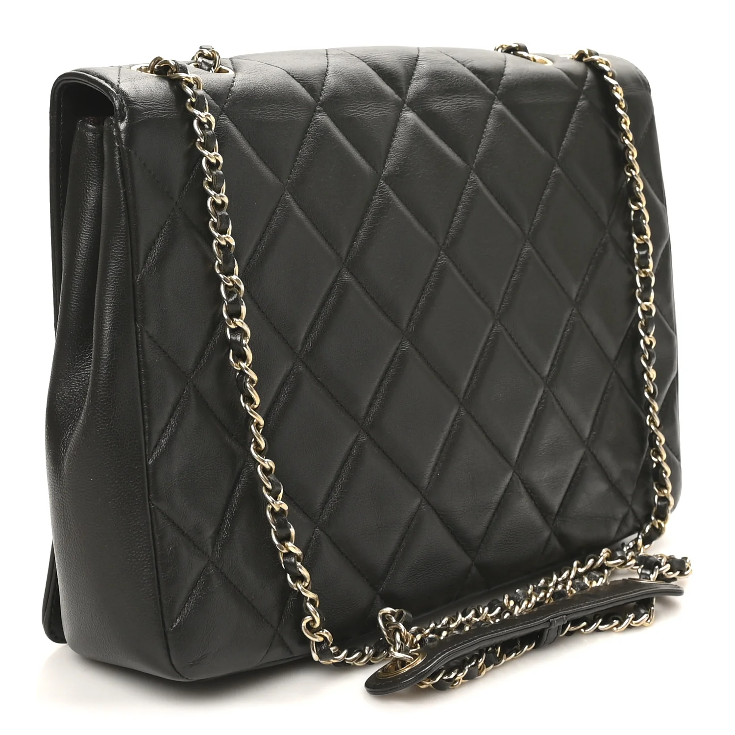 Lambskin Quilted Large Diamond CC Flap Black