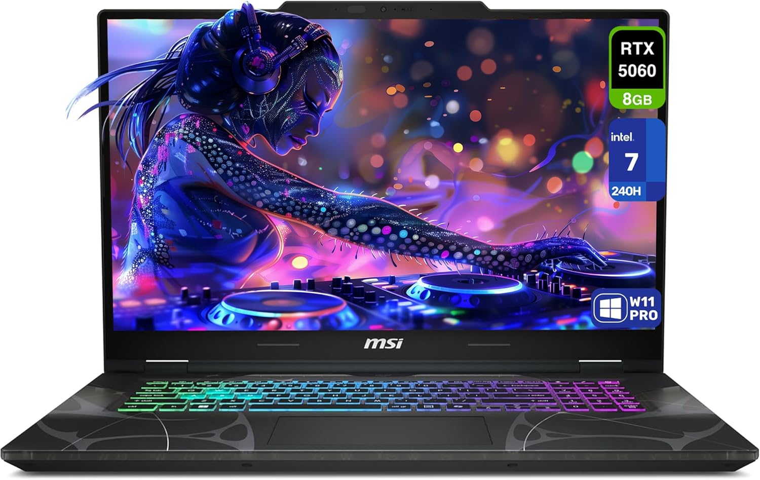 msi Cyborg 17 Gaming Laptop  Intel 7-240H  32 GB DDR5 RAM  2 TB PCIe SSD  17.3