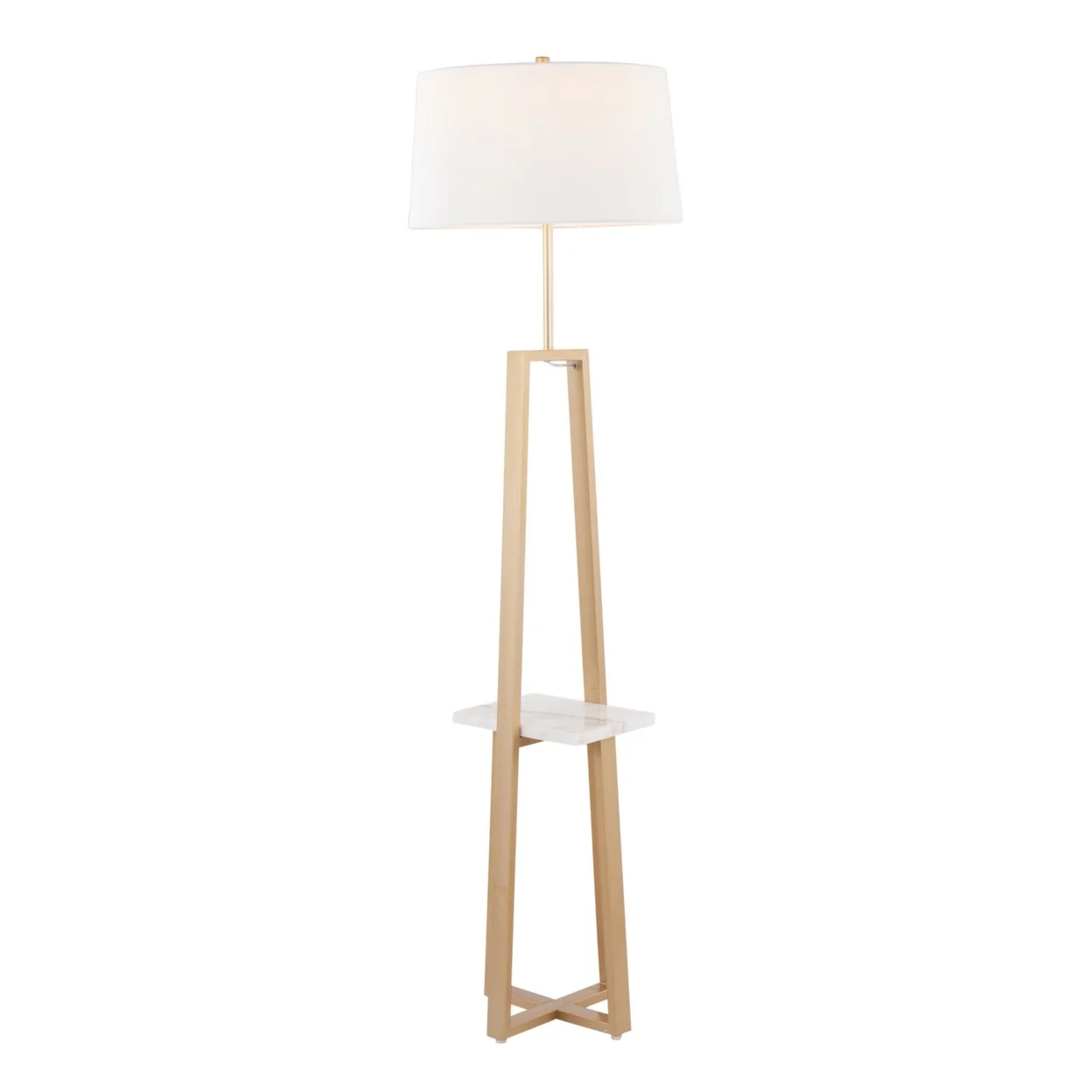 White Marble, Black Metal, Black Linen Cosmo Shelf Floor Lamp(19 x 19 x 68) - Image 9