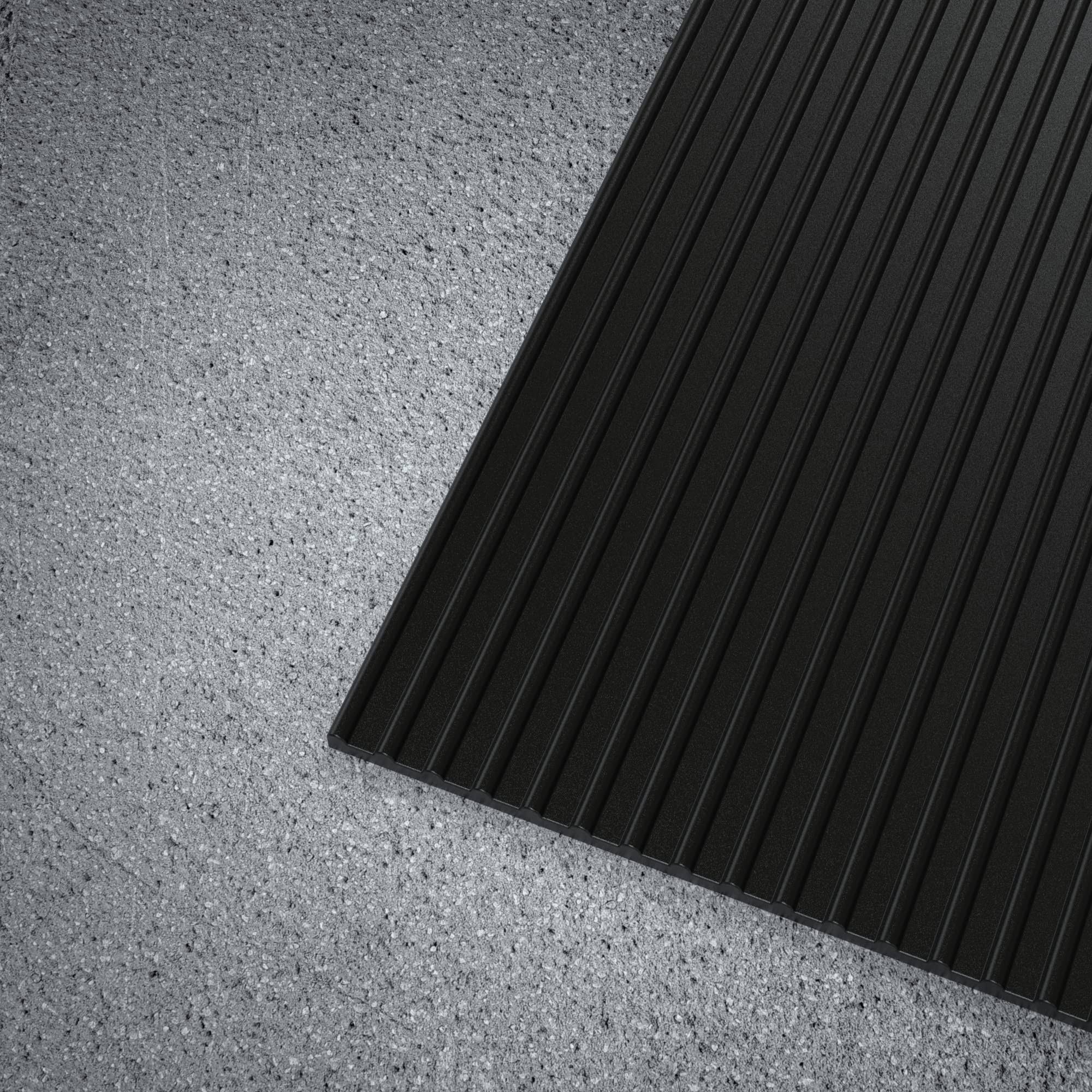 WorkForce Black 36 in. x 8 ft. Vinyl Round Rib Commercial Floor Mat