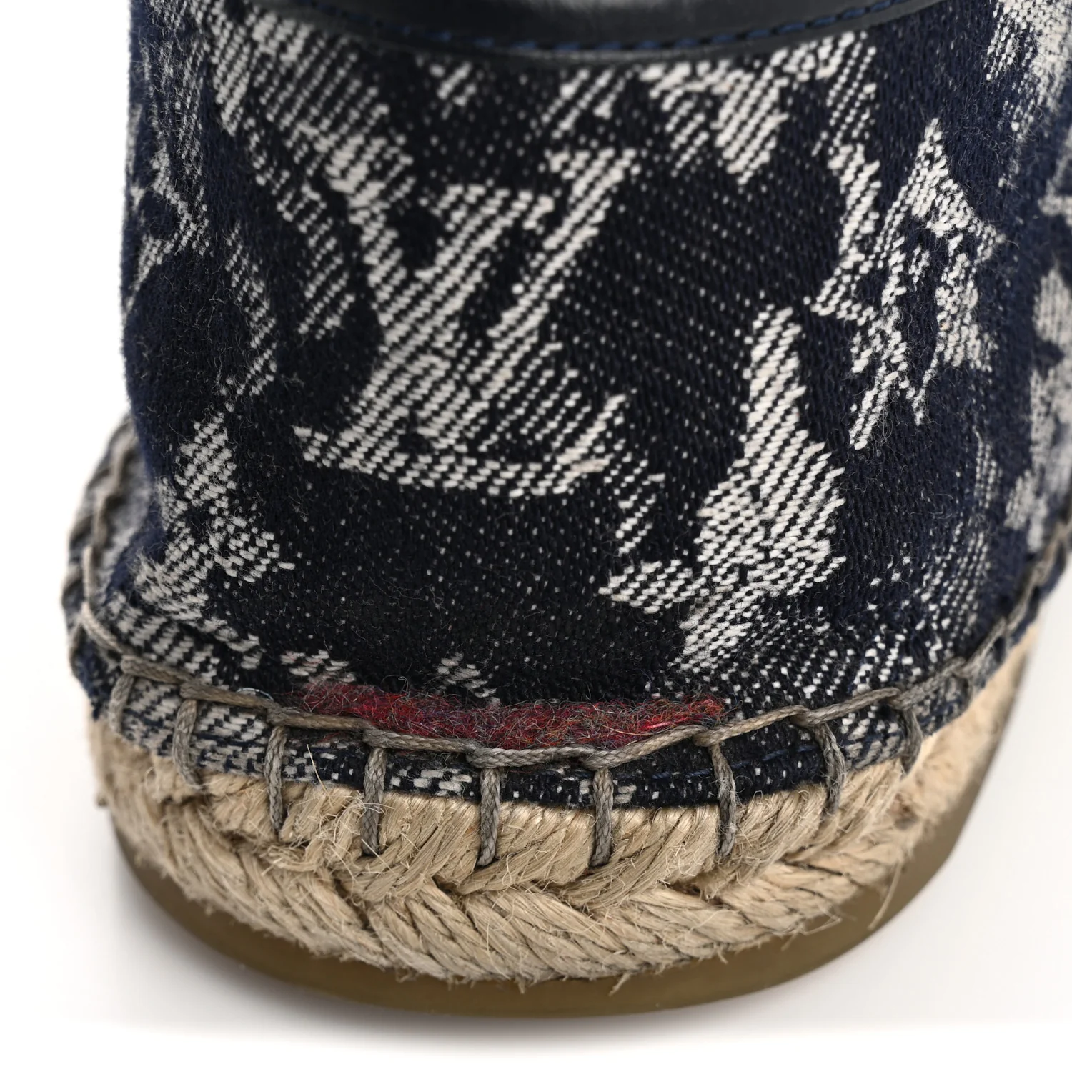 Monogram Denim Espadrille Flats 8.5 Blue