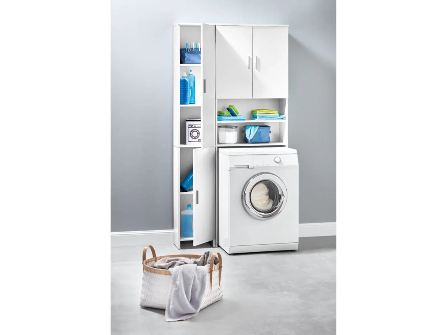 LIVARNO home Armoire d'appoint Liverpool, 32 x 190 x 25 cm, blanche